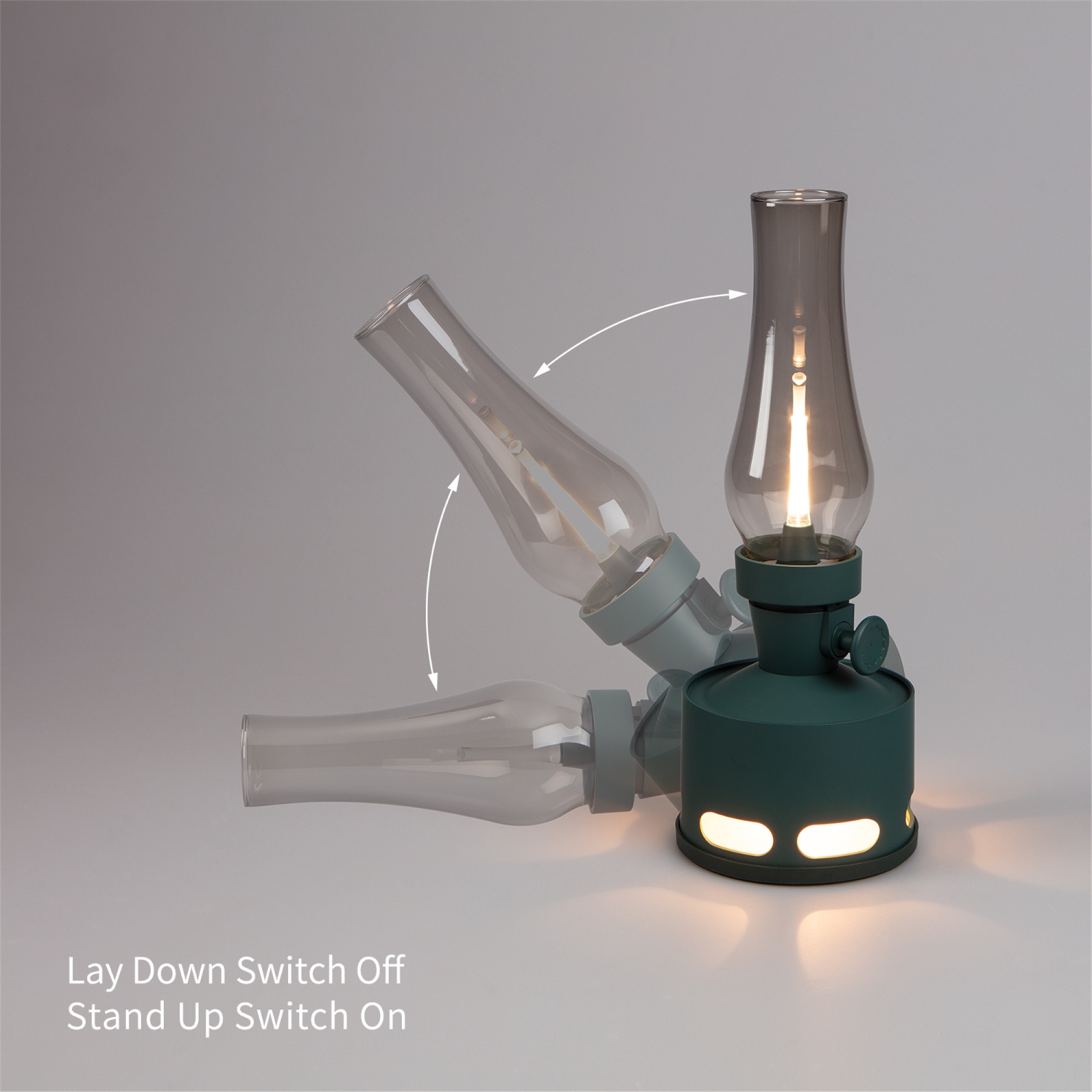 Tubicen Rechargeable LED Oil Lantern, 4000mAh Battery Operated Flameless LED Kerosene Lamp, Cordless Desk Lantern Kerosene Light, Blow/Tilt Off