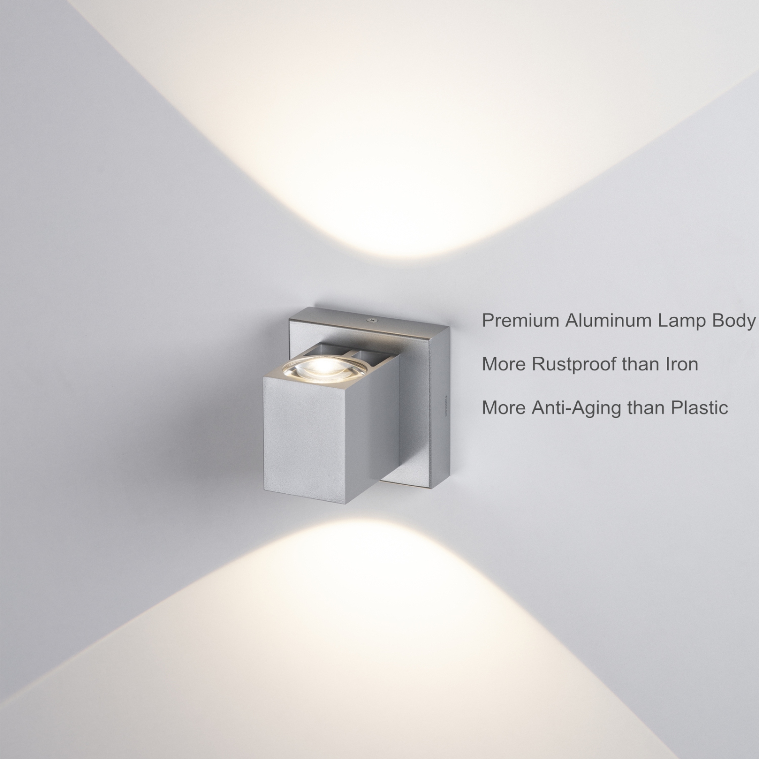 Applique murale à DEL à intensité réglable Tubicen, lampe murale lumineuse intérieure de 10 W vers le haut et le bas, puissante lampe murale en métal