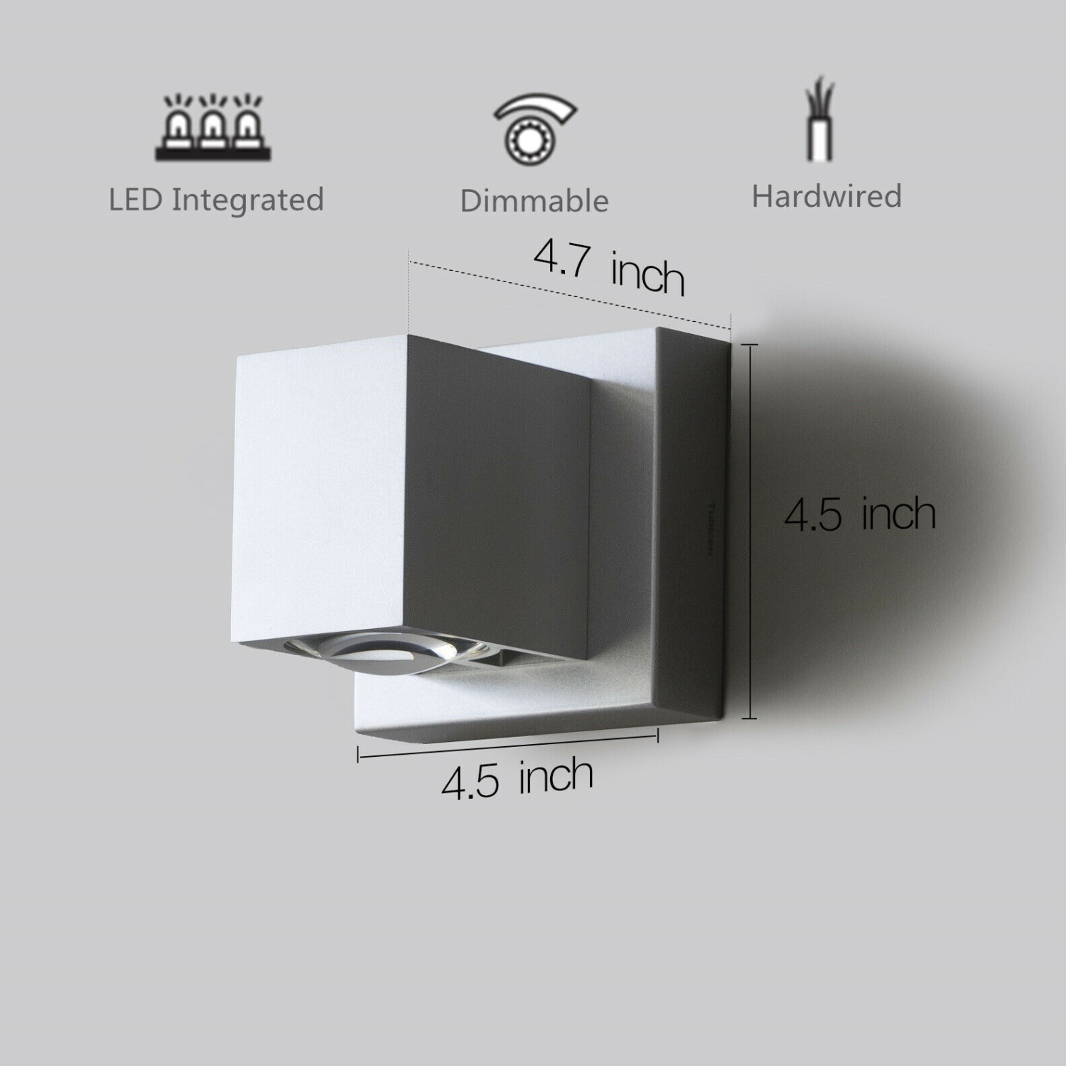 Applique murale à DEL à intensité réglable Tubicen, lampe murale lumineuse intérieure de 10 W vers le haut et le bas, puissante lampe murale en métal