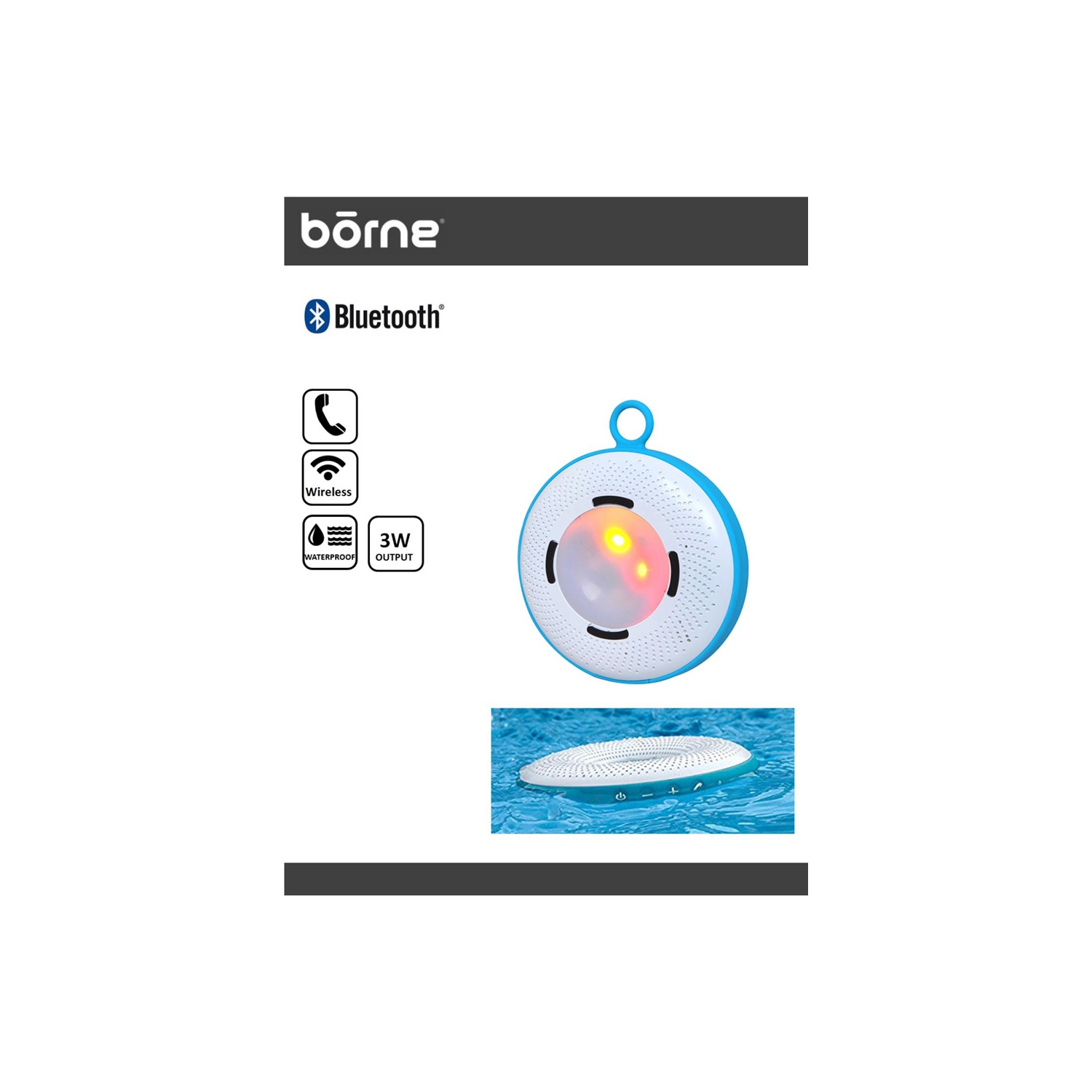 Borne BTSPK45 Waterproof Floating Bluetooth Speaker