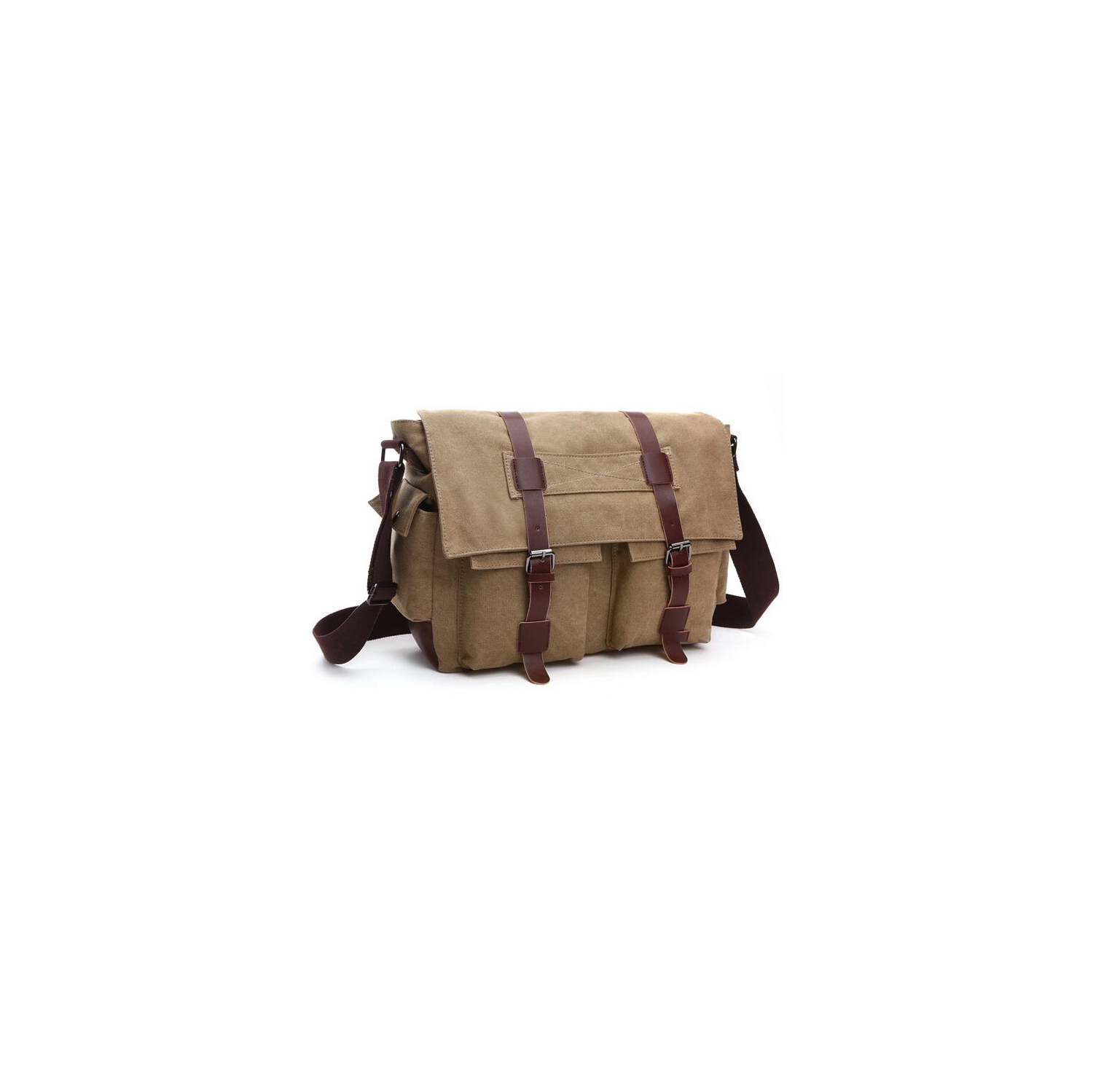 Sac en toile pour portable Spliurg’d Sac à bandoulière de style messager. Style militaire, pour dames ou hommes - Beige