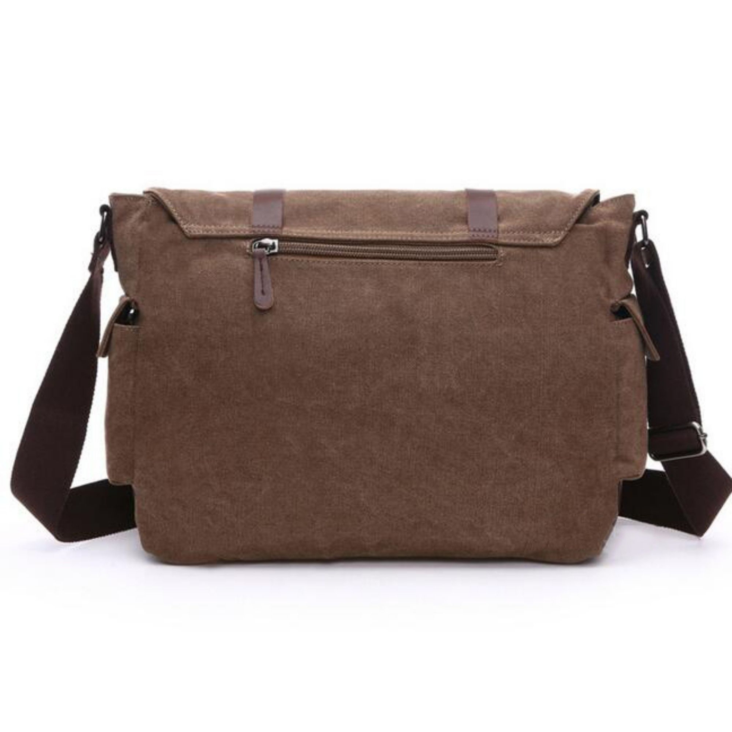 Splurg'd Canvas Laptop bag. Messenger style bag cross body bag. Military look, for ladies or men - Black