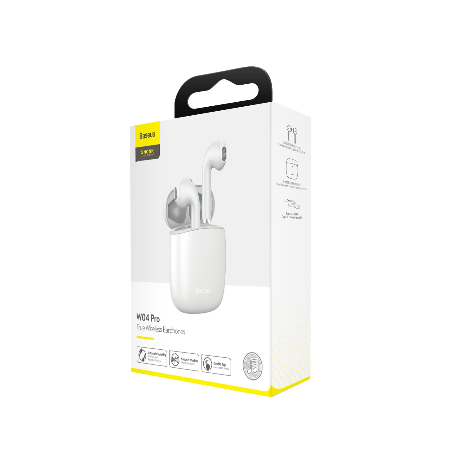 Baseus Wireless Charging-True Wireless Earphones W04 Pro White