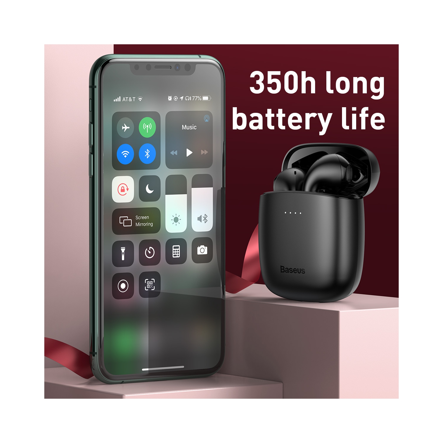 Baseus Wireless Charging-True Wireless Earphones W04 Pro Black