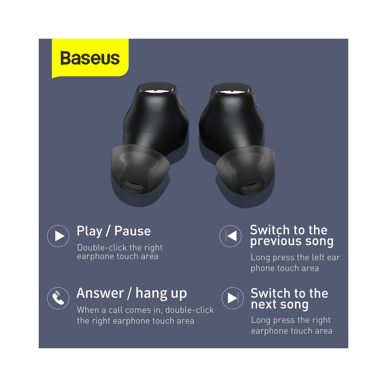 Baseus True Wireless Earphones WM01 Black