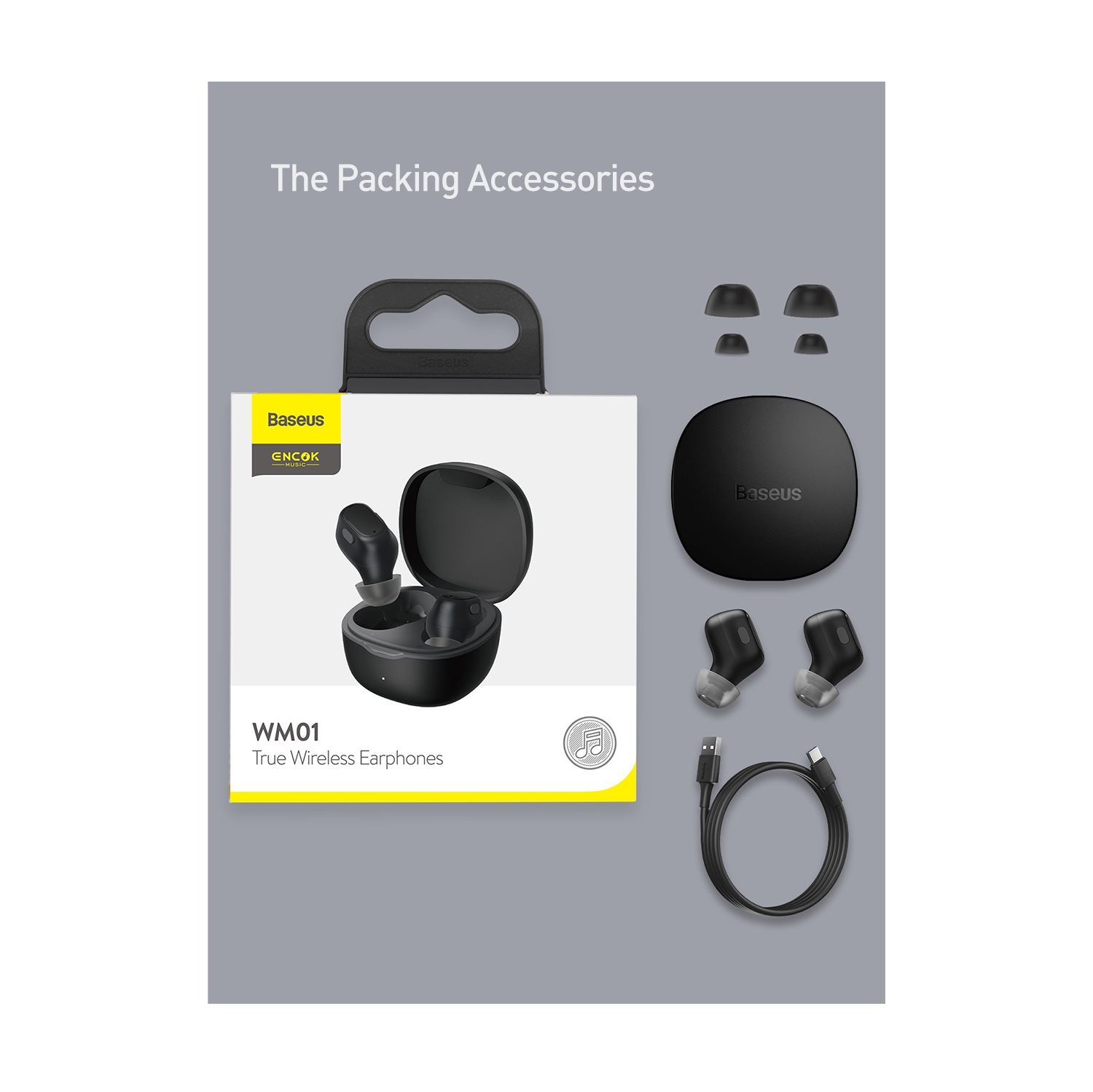 Baseus True Wireless Earphones WM01 Black