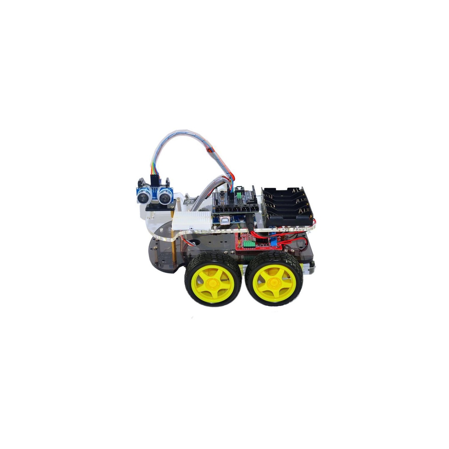 DIY MULTI-FUNCTIONAL 4WD Educational Toy Car, Robotic Kit for Arduino Learner | External Circuit Modules - Easy to Use | Above 3 years toys