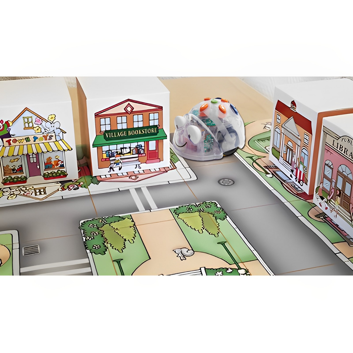 Blue-Bot Bluetooth Programmable Robot - with Community Mat & 3D Community Construction Kit, See & Say Version, Educational Teaching Learn Coding