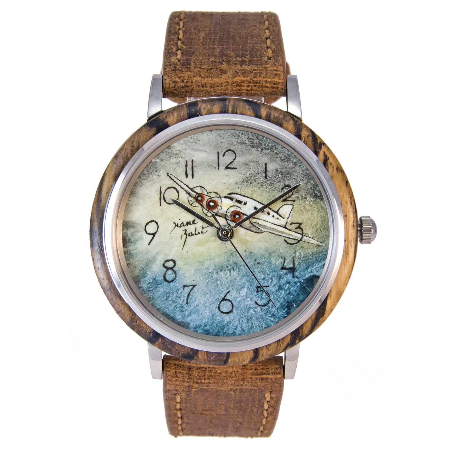 Wood and leather men's watch | PLANE