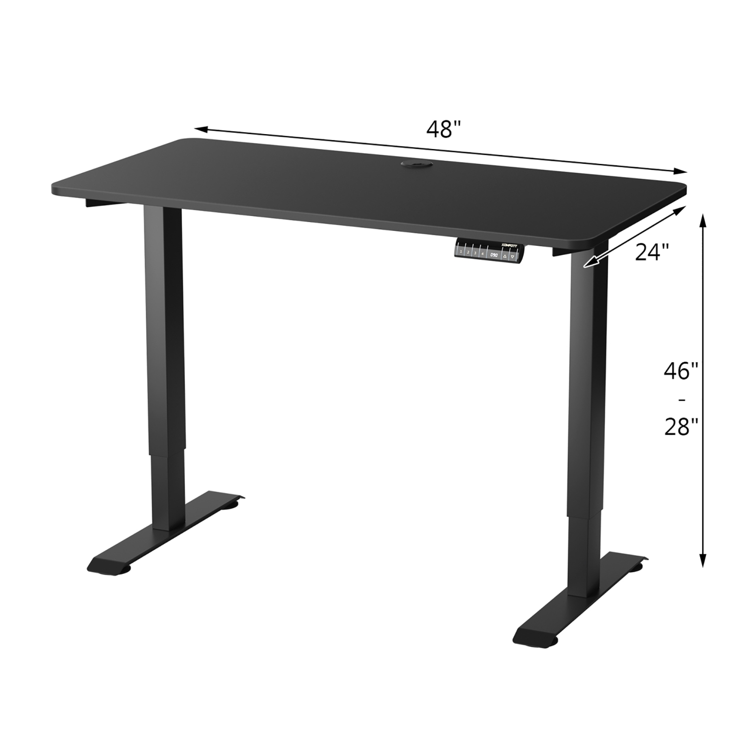 Costway Electric Adjustable Standing Desk Stand up Workstation w/Control White\Black\ Maple\Teak