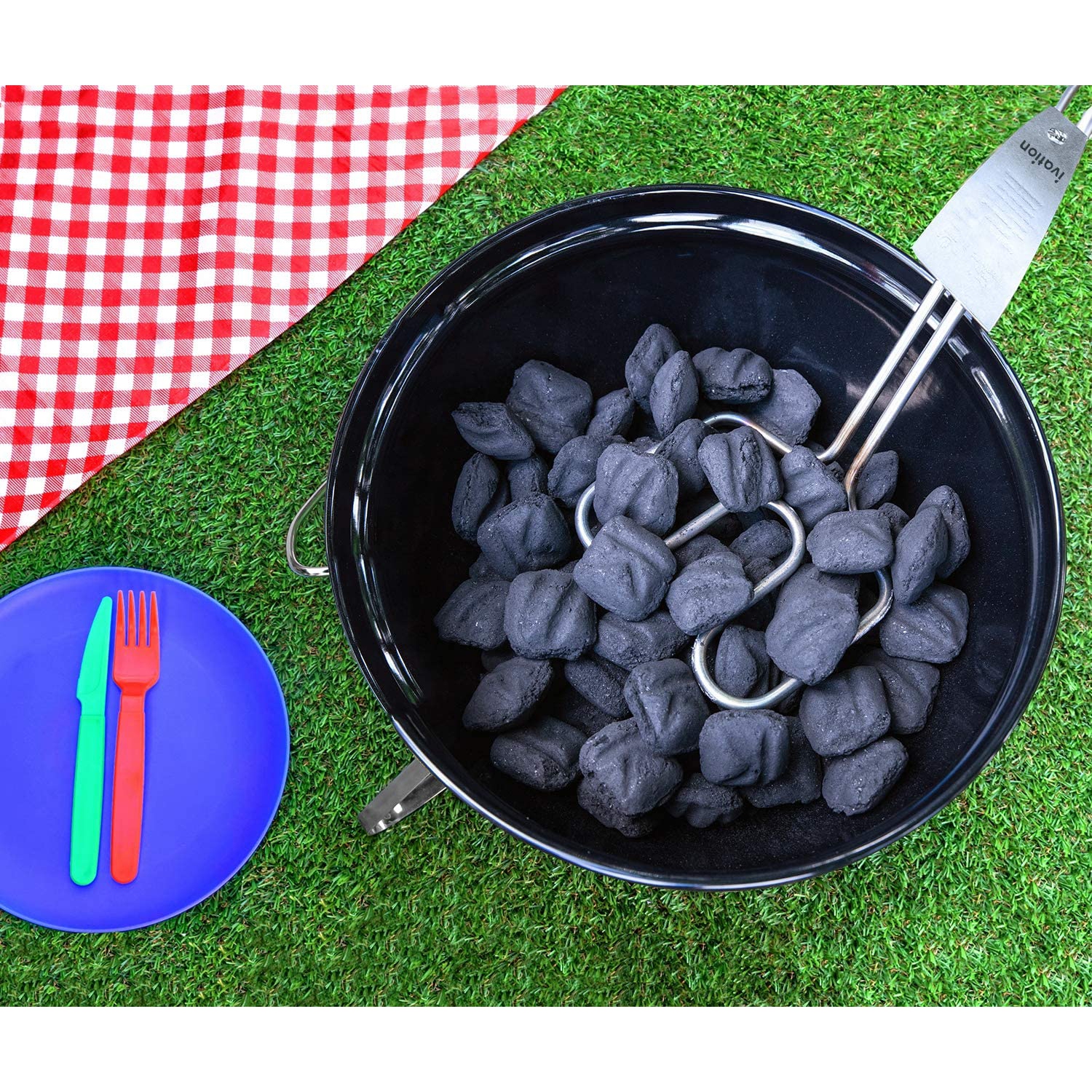 Ivation Premium 500W Electric Charcoal Starter – Quickly & Easily Ignite BBQ Grills Without Lighter Fluid or Matches – Double-Ring Design with