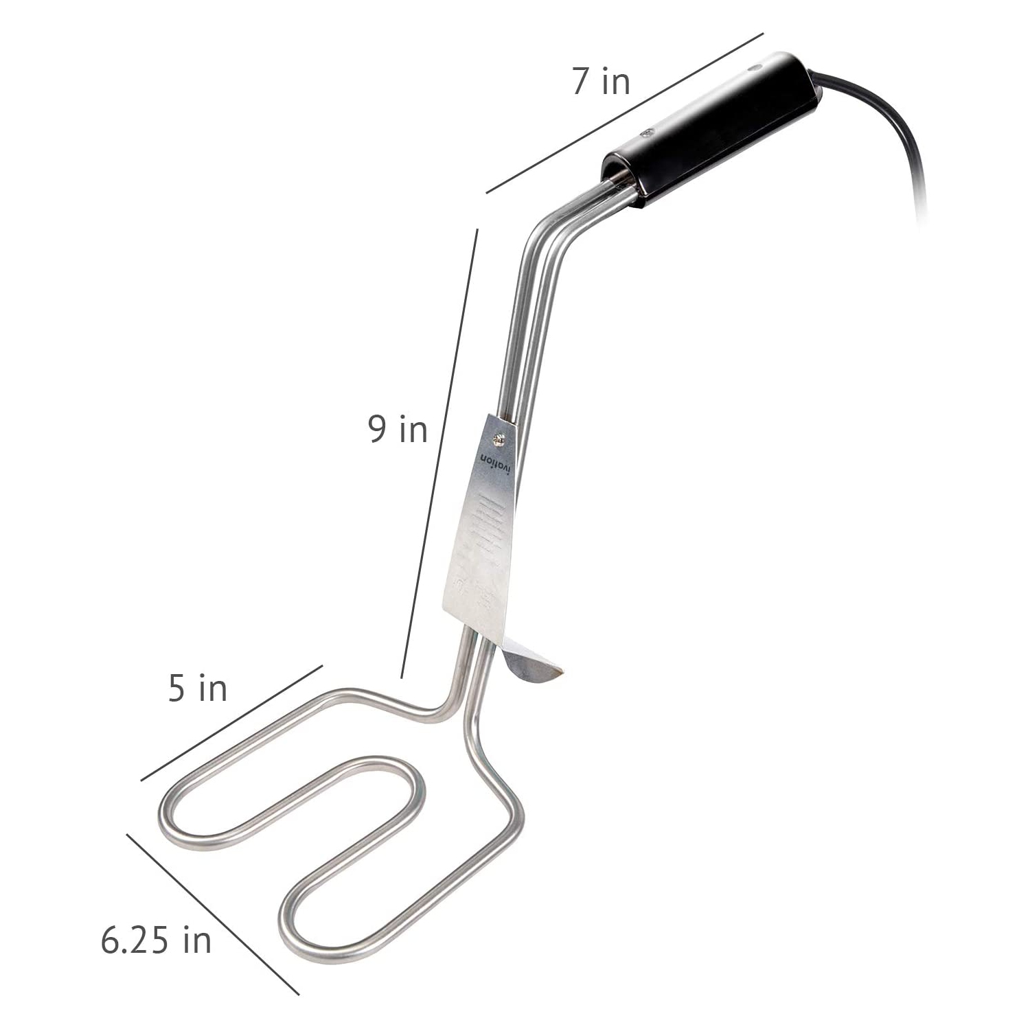 Ivation Premium 500W Electric Charcoal Starter – Quickly & Easily Ignite BBQ Grills Without Lighter Fluid or Matches – Double-Ring Design with