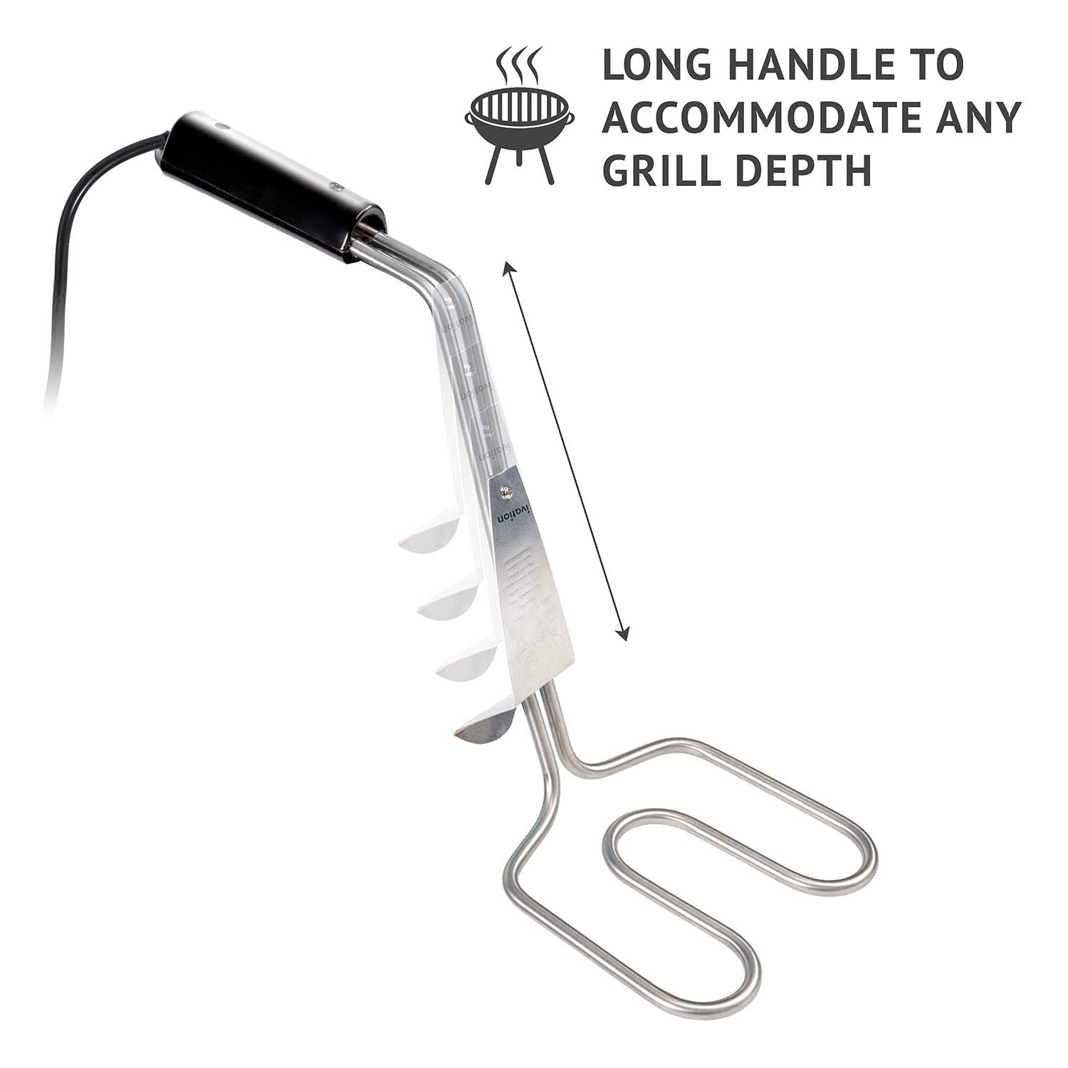 Ivation Premium 500W Electric Charcoal Starter – Quickly & Easily Ignite BBQ Grills Without Lighter Fluid or Matches – Double-Ring Design with