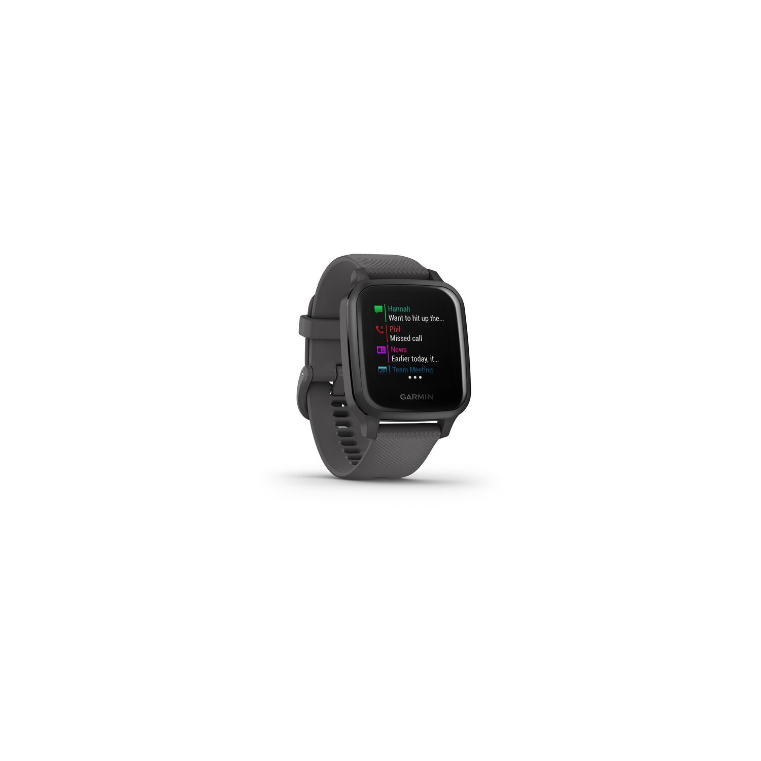 Garmin Venu® Sq Slate Aluminum Bezel with Shadow Gray Case and