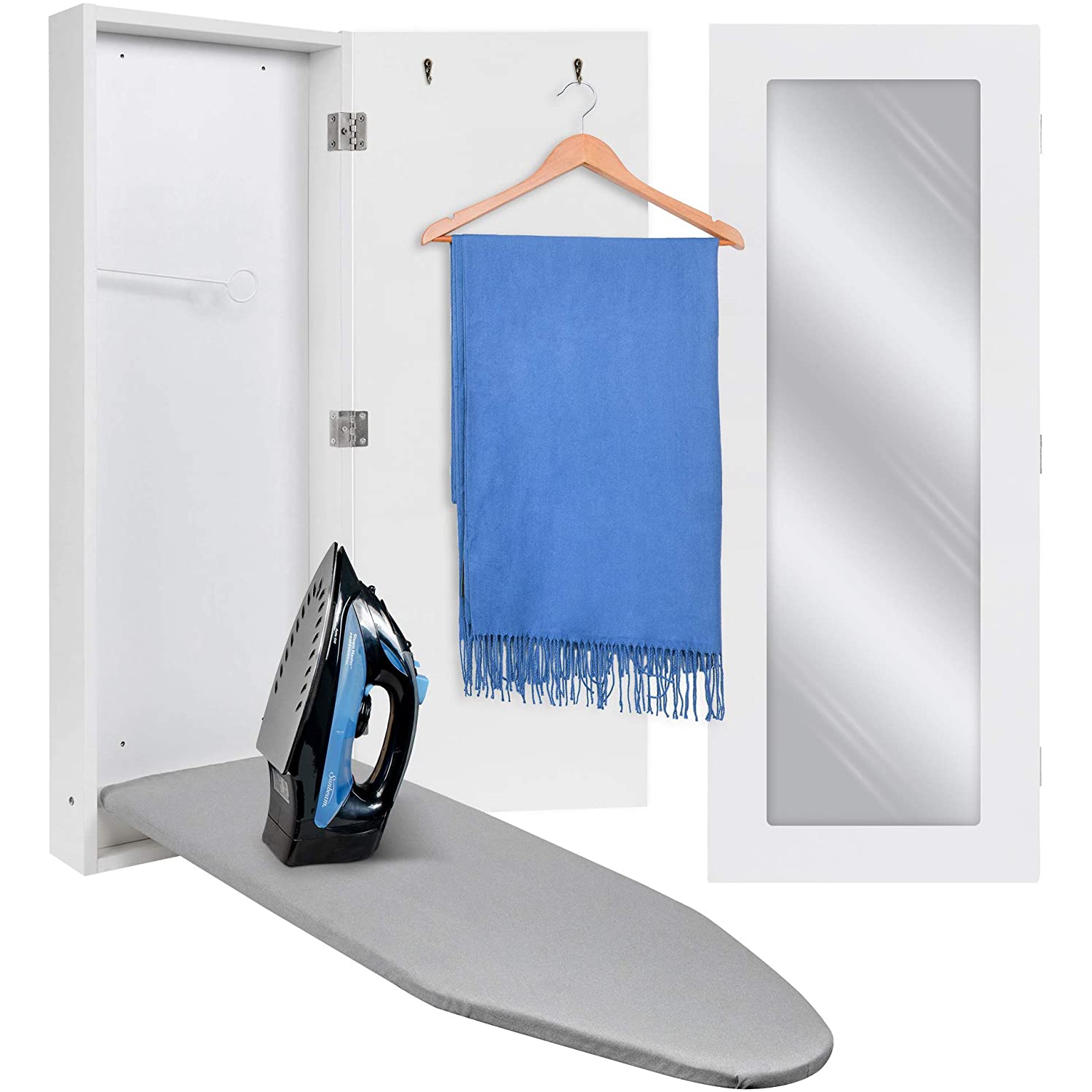 Ivation – Armoire à repasser murale, station de rangement pliable pour la maison, appartement et petits espaces, levier à dégagement facile, avec