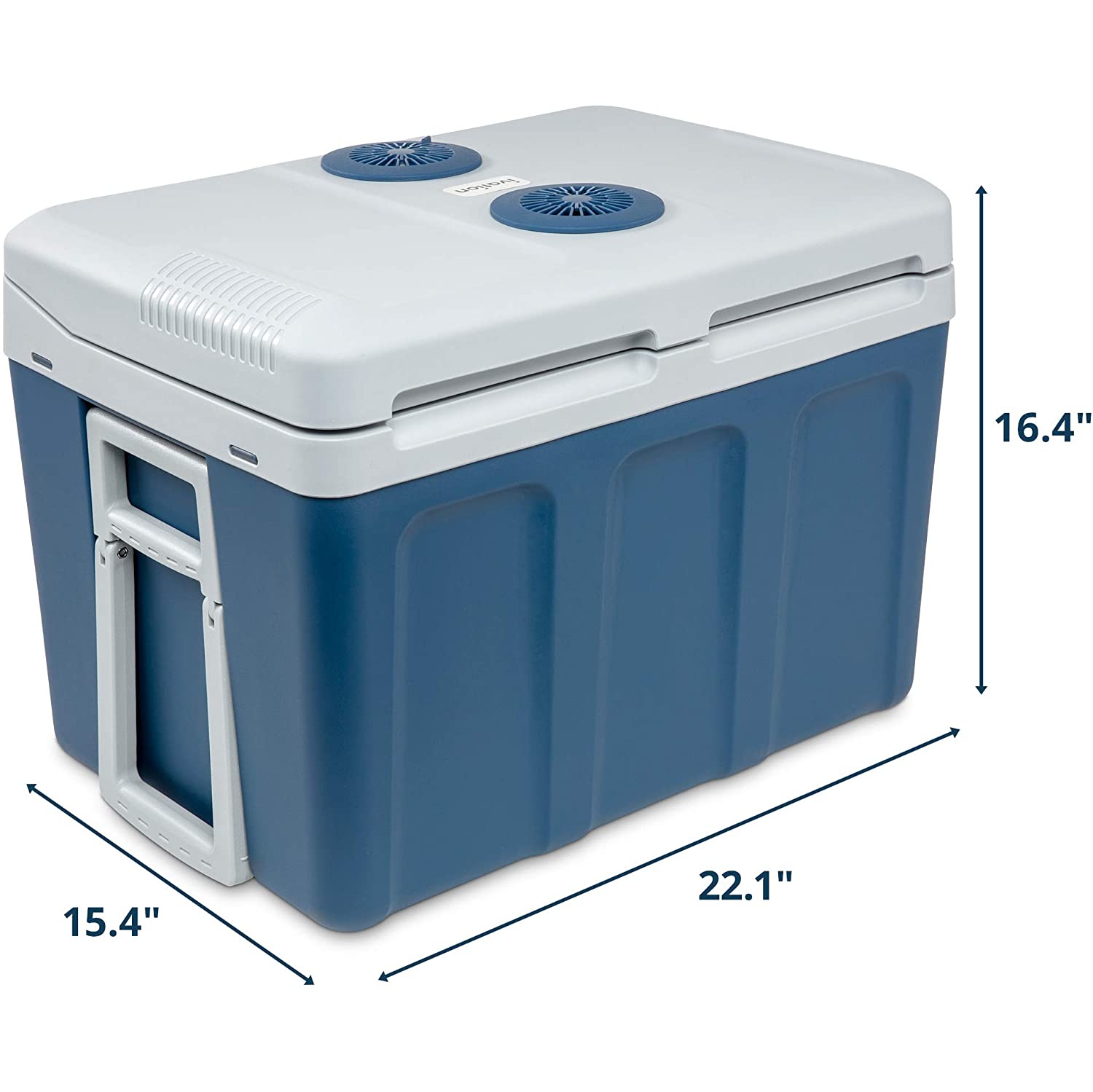 Ivation Electric Cooler & Warmer with Wheels |48 Quart Portable Thermoelectric Fridge| Includes Carry Handle, 110V AC Home Power Cord & 12V Car