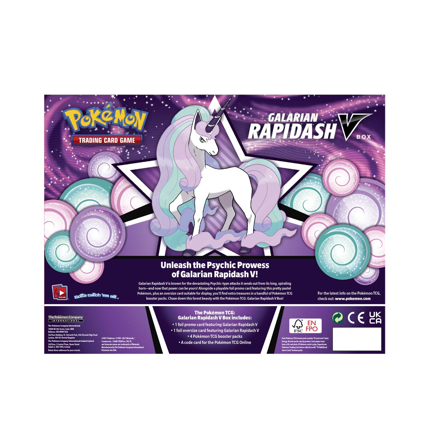 Pokémon TCG : Galarian Rapidash V Box [jeu de cartes, 2 joueurs]