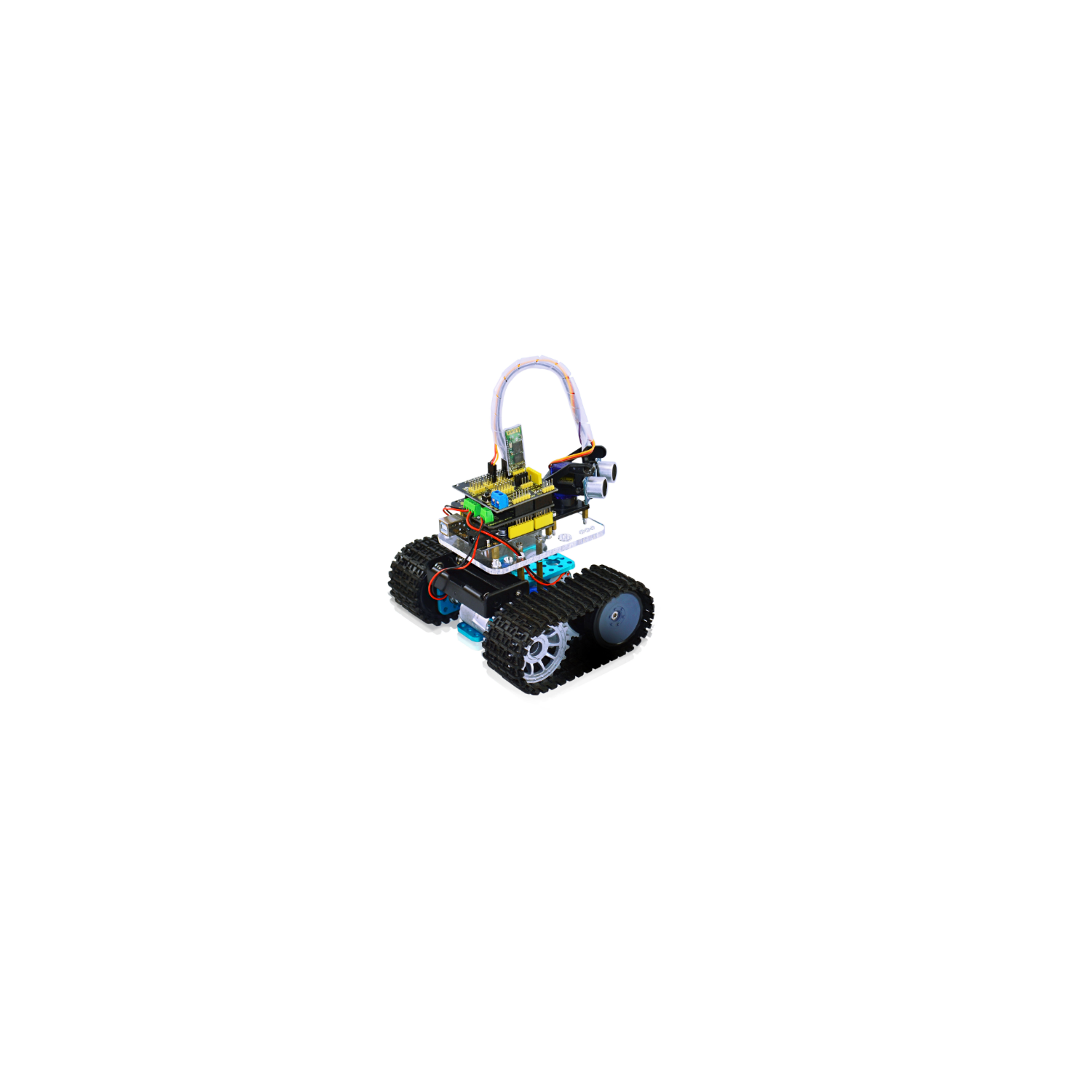 Mini Tank Smart Robot Car - Micro Controller Based On MCU - Ultrasonic Obstacle Avoidance & Bluetooth Remote Control Programmable Robot Toy for Kids