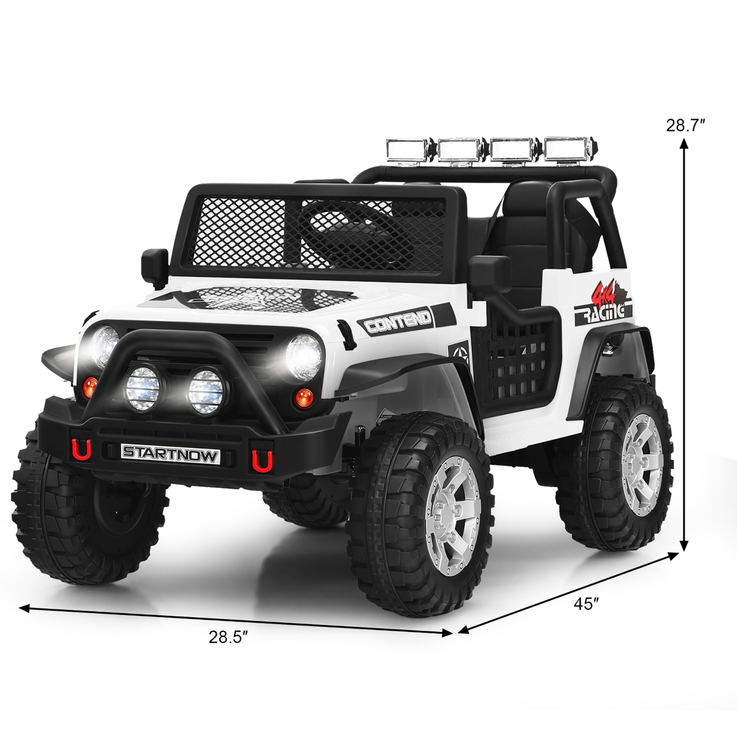 Costway 12V Kids Ride On Truck Remote Control Electric Car w/Lights&Music