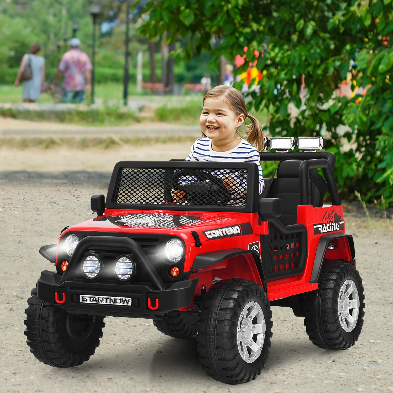 Costway 12V Kids Ride On Truck Remote Control Electric Car w/Lights&Music