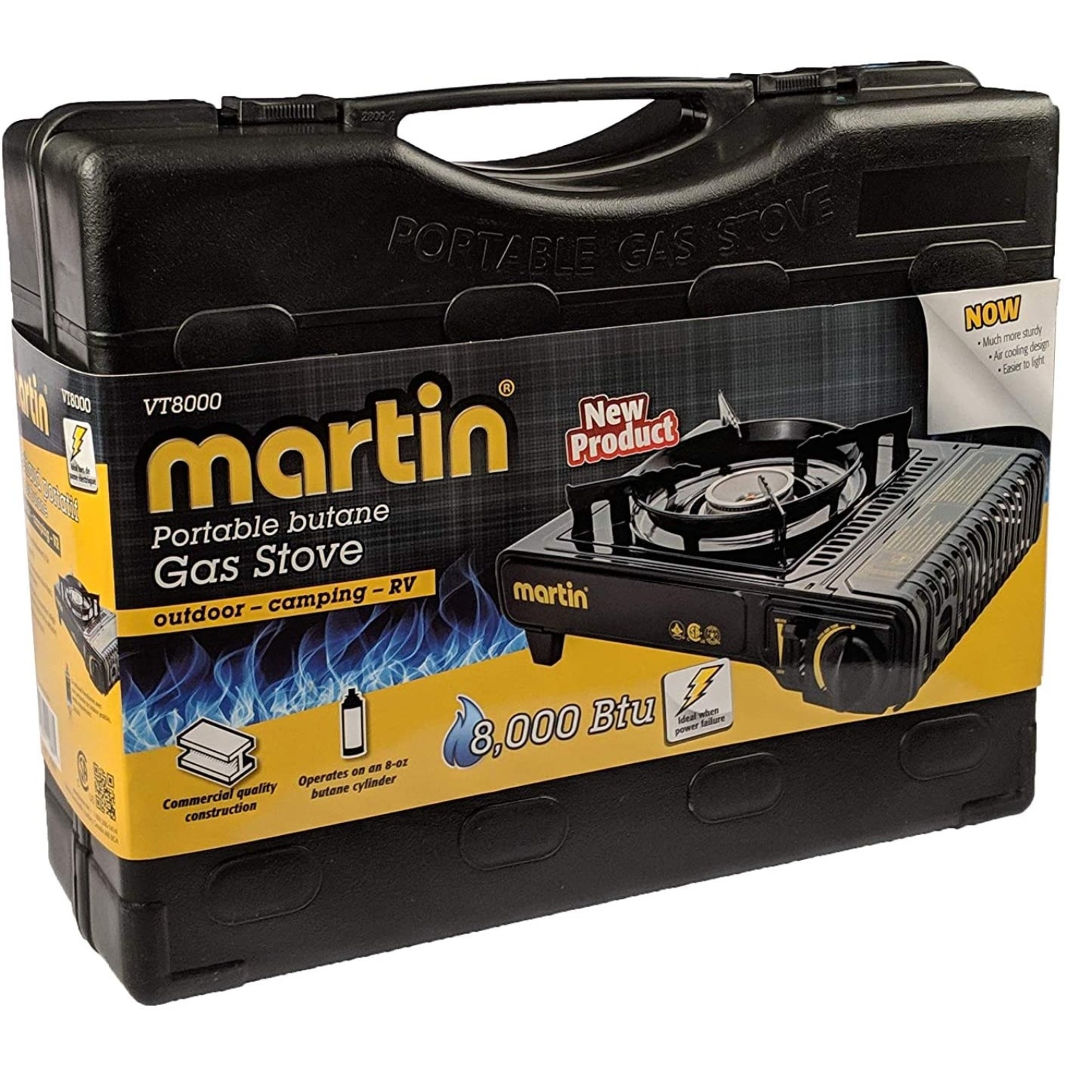 Réchaud de camping au butane VT-8000 de Martin - brûleur portatif au gaz simple pour cuisiner en plein air