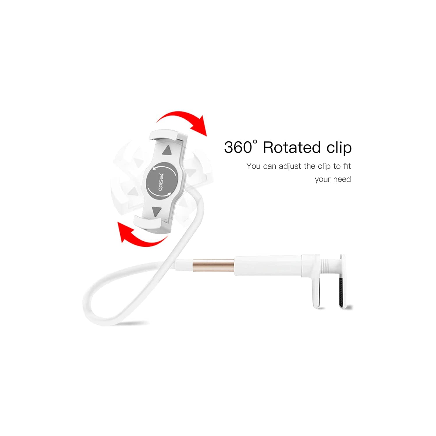 Support multifonction C37 - Support universel flexible à pince pour tablette - Doré