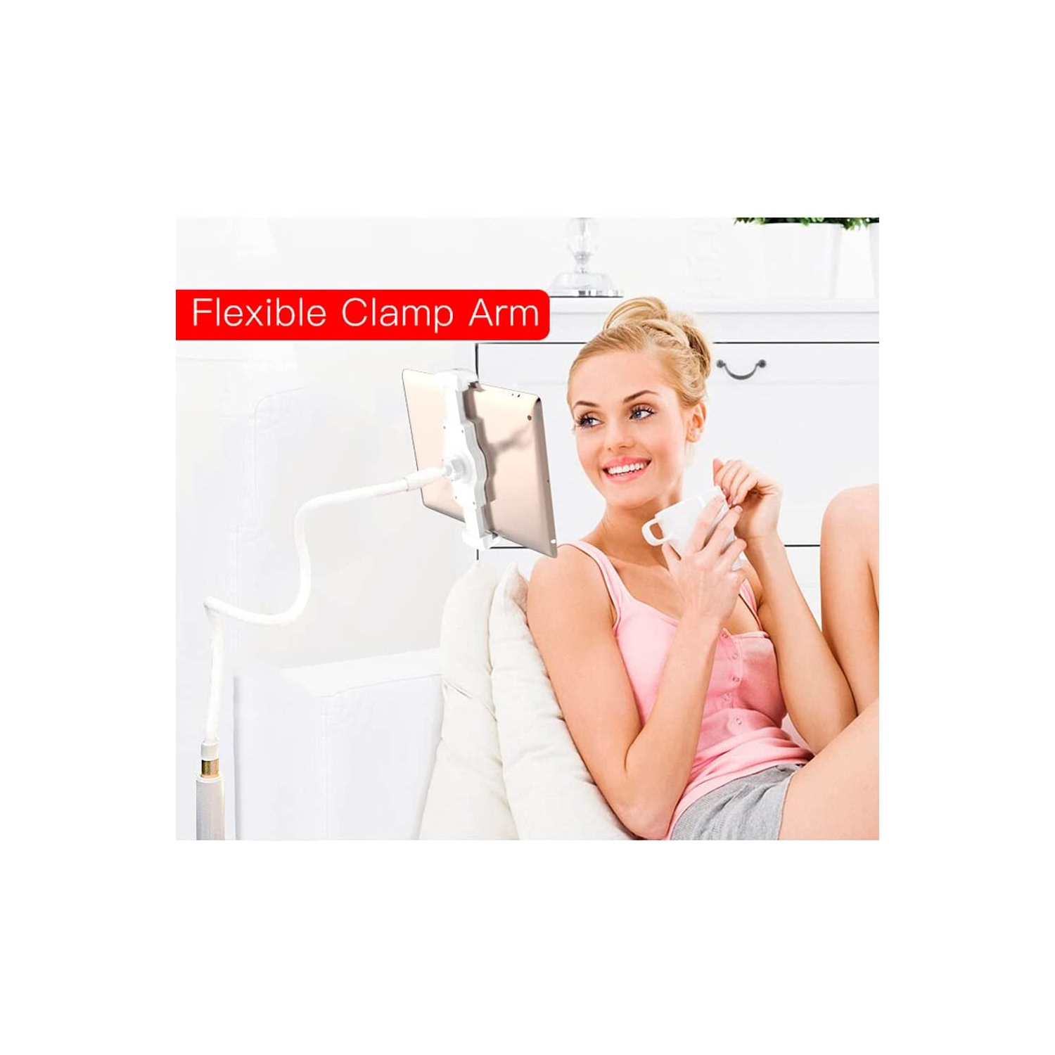 Support multifonction C37 - Support universel flexible à pince pour tablette - Doré