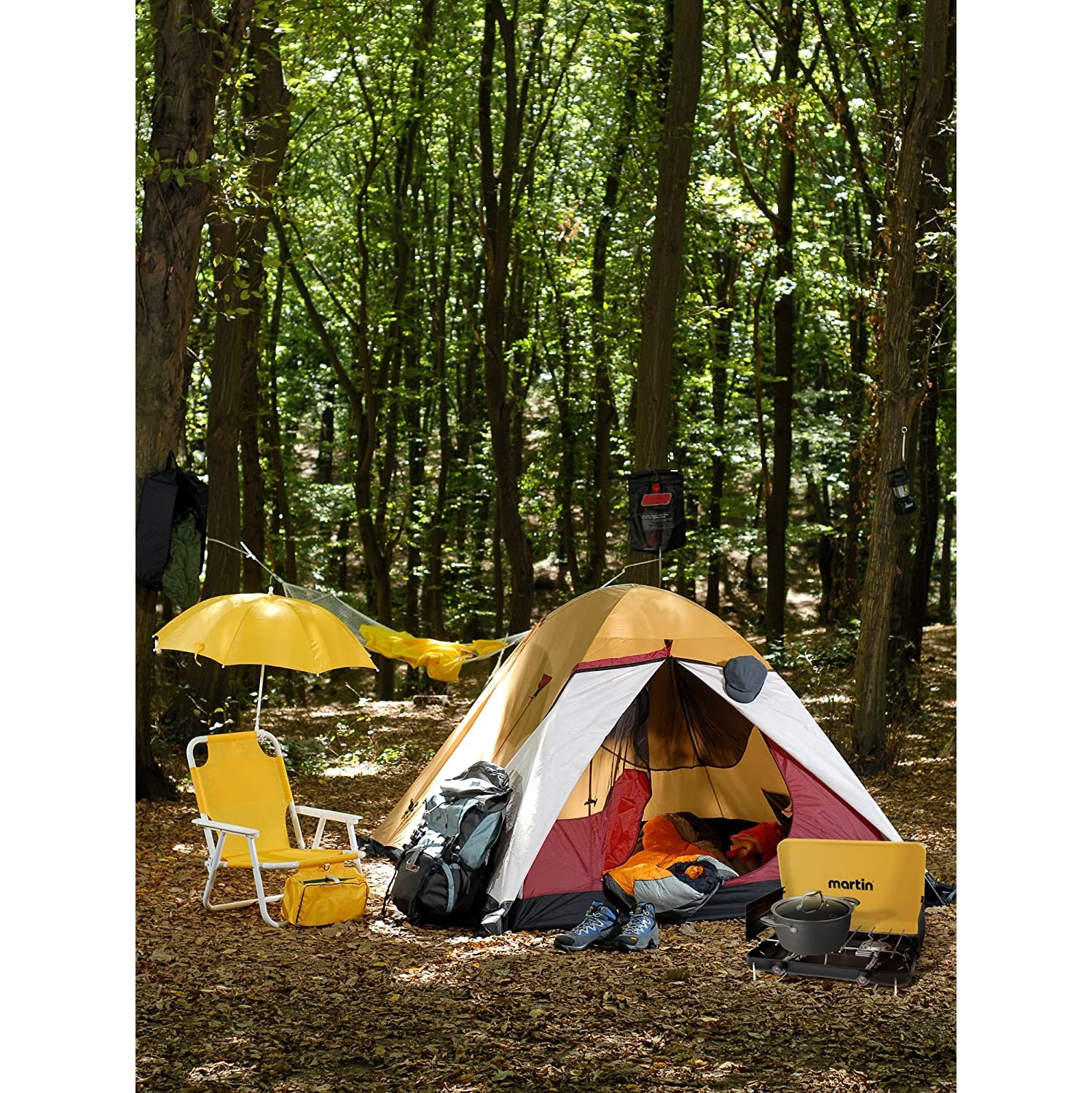 Martin MCS-200 Réchaud de Camping à 2 Brûleurs - Poêle Extérieur Portatif au Gaz Propane pour Camping et Plein Air