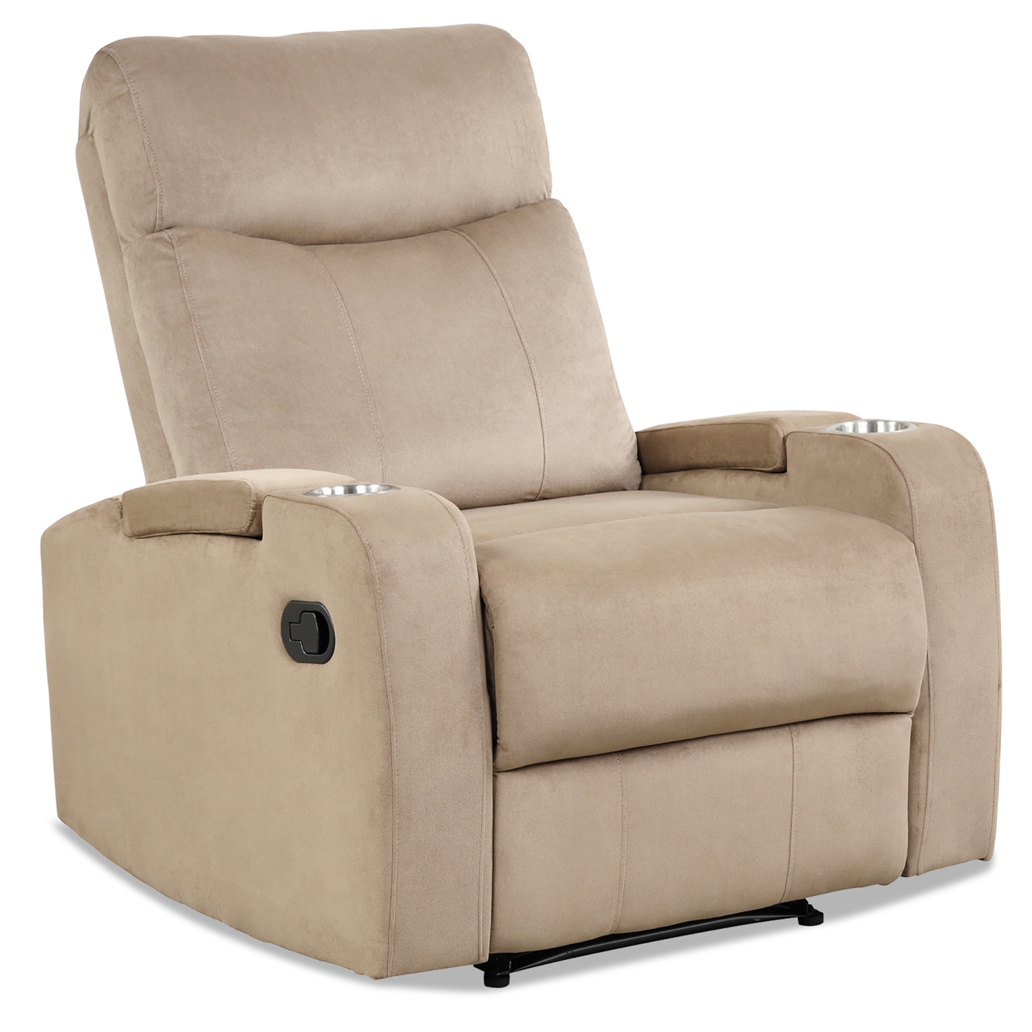 Fauteuil inclinable simple avec rangement pour les bras et porte-gobelet de Costway