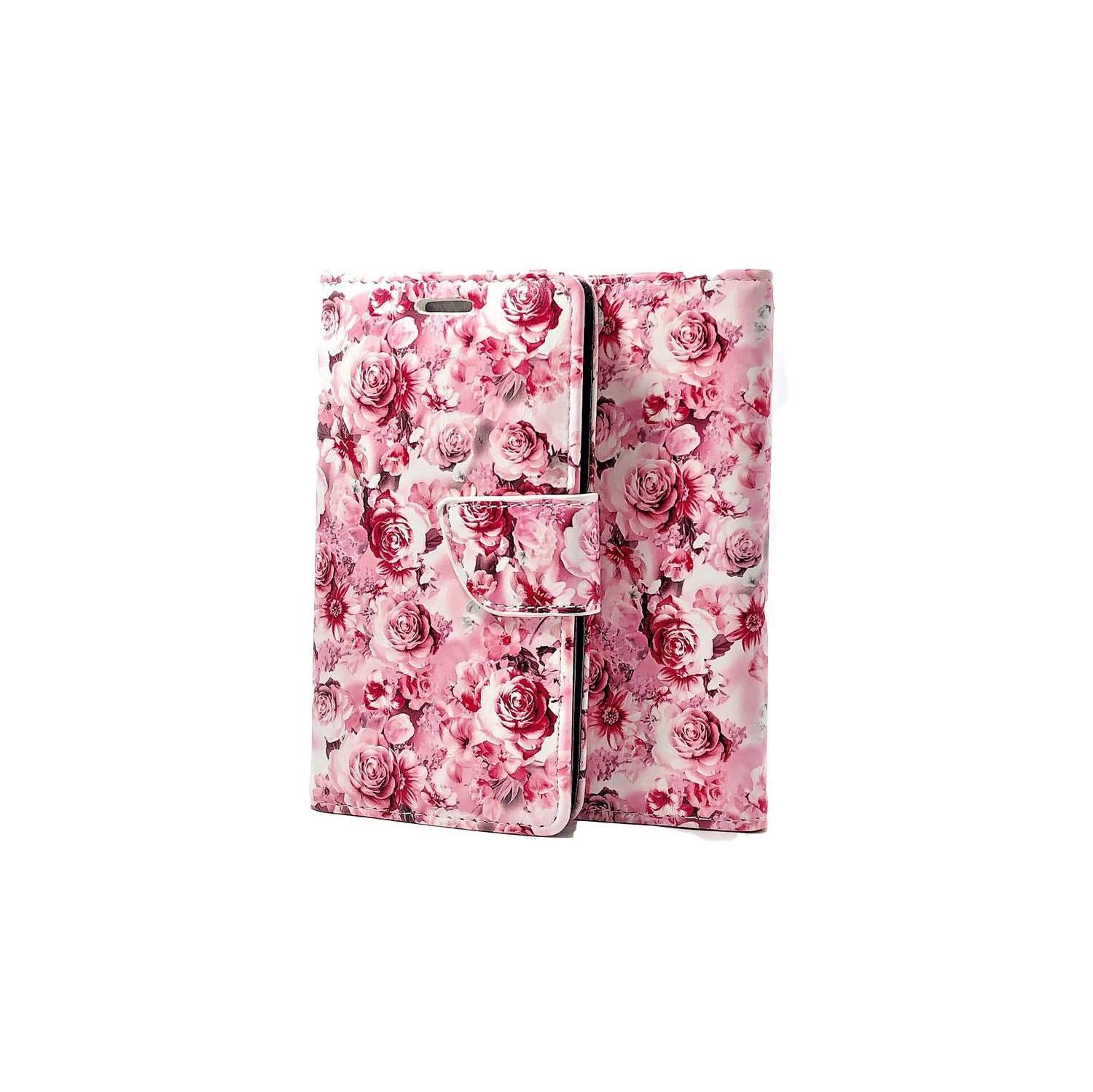 [CS] iPhone Xs Max Case, Magnetic Leather Folio Wallet Flip Case Cover with Card Slot, Peach Flower