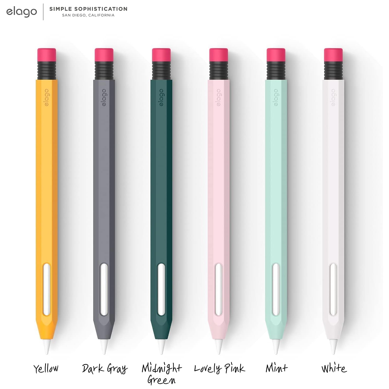 Elago Classic Pencil compatible avec l’étui pour Apple Pencil de 2e génération, le silicone durable, l’habillage protecteur, le design classique,