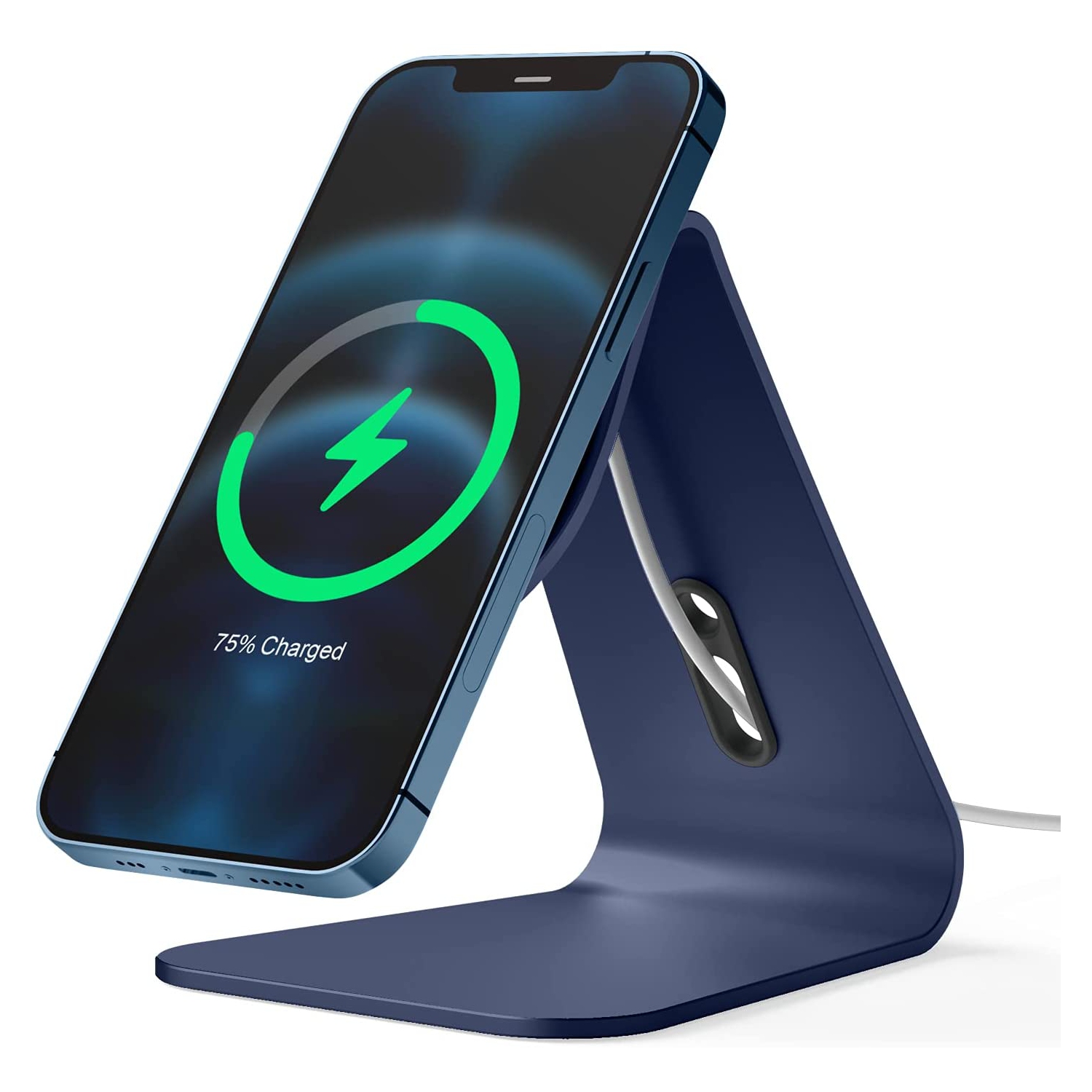 elago MS4 Charging Stand Compatible with MagSafe Charger - Aluminum Phone Stand Compatible with iPhone 12 Models (Jean Indigo)