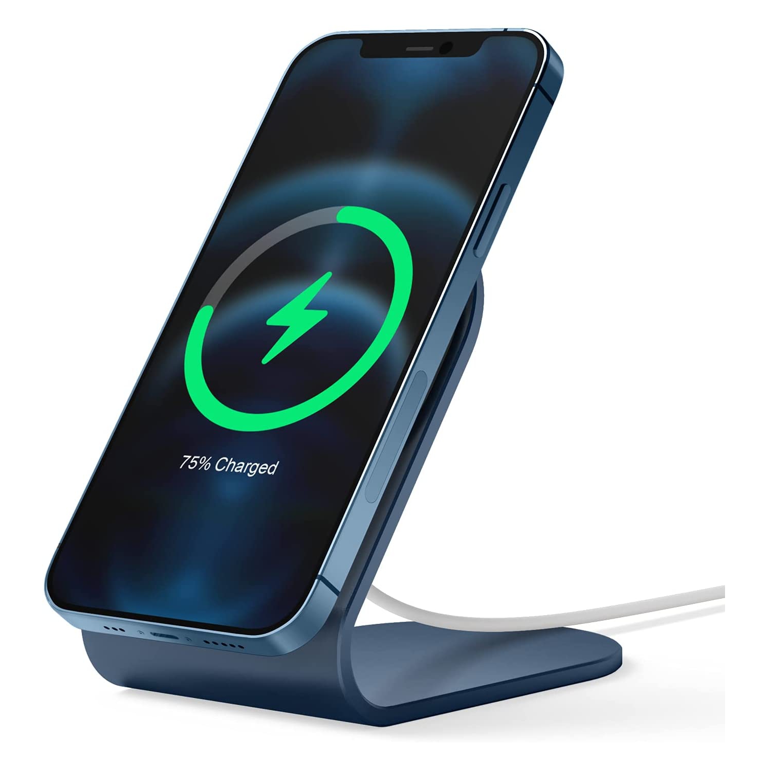 elago MS3 Charging Stand Compatible with MagSafe Charger - Aluminum Phone Stand Compatible with iPhone 12 Models (Cable not Included) (Jean Indigo)