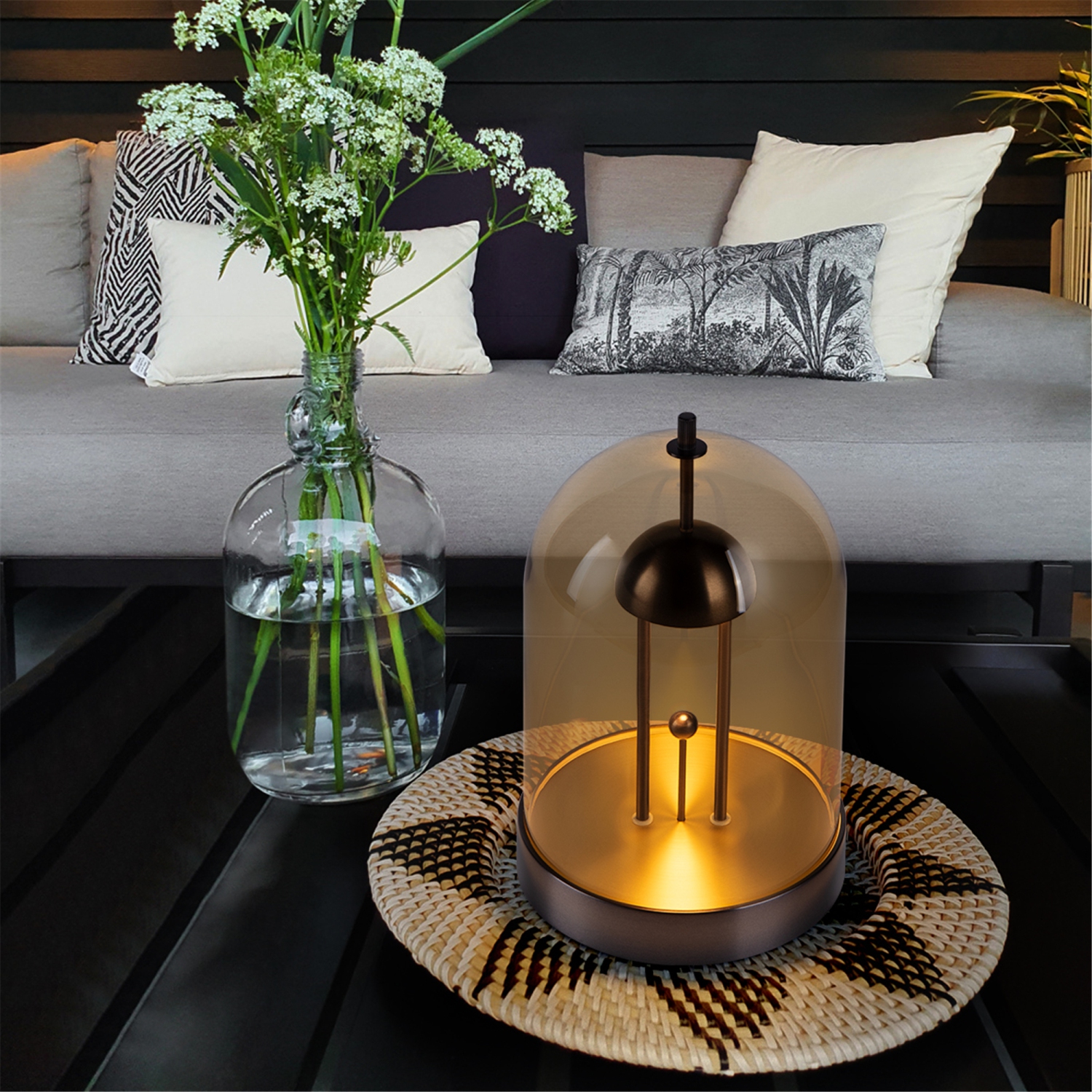 Tubicen Battery Powered Table Lamp, 4000mAh Rechargeable LED Night Light, 4-Level Touch Dimmable Table Light, Decorative Lamp with Removable Shade,