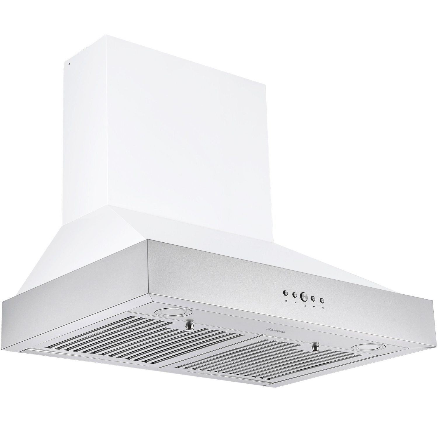 Ancona Pro 30 in. 600 CFM Wall Mount Pyramid Range Hood in White and Stainless Steel