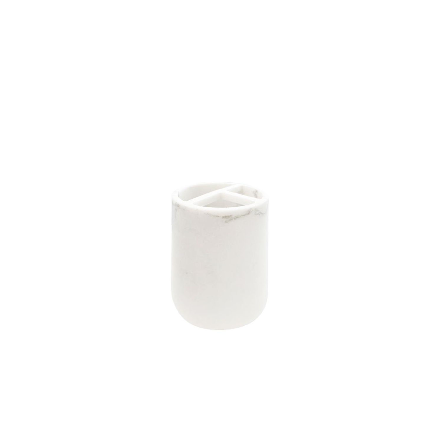 Jessar - Polyresin Bathroom Toothbrush Holder, Marble Pattern