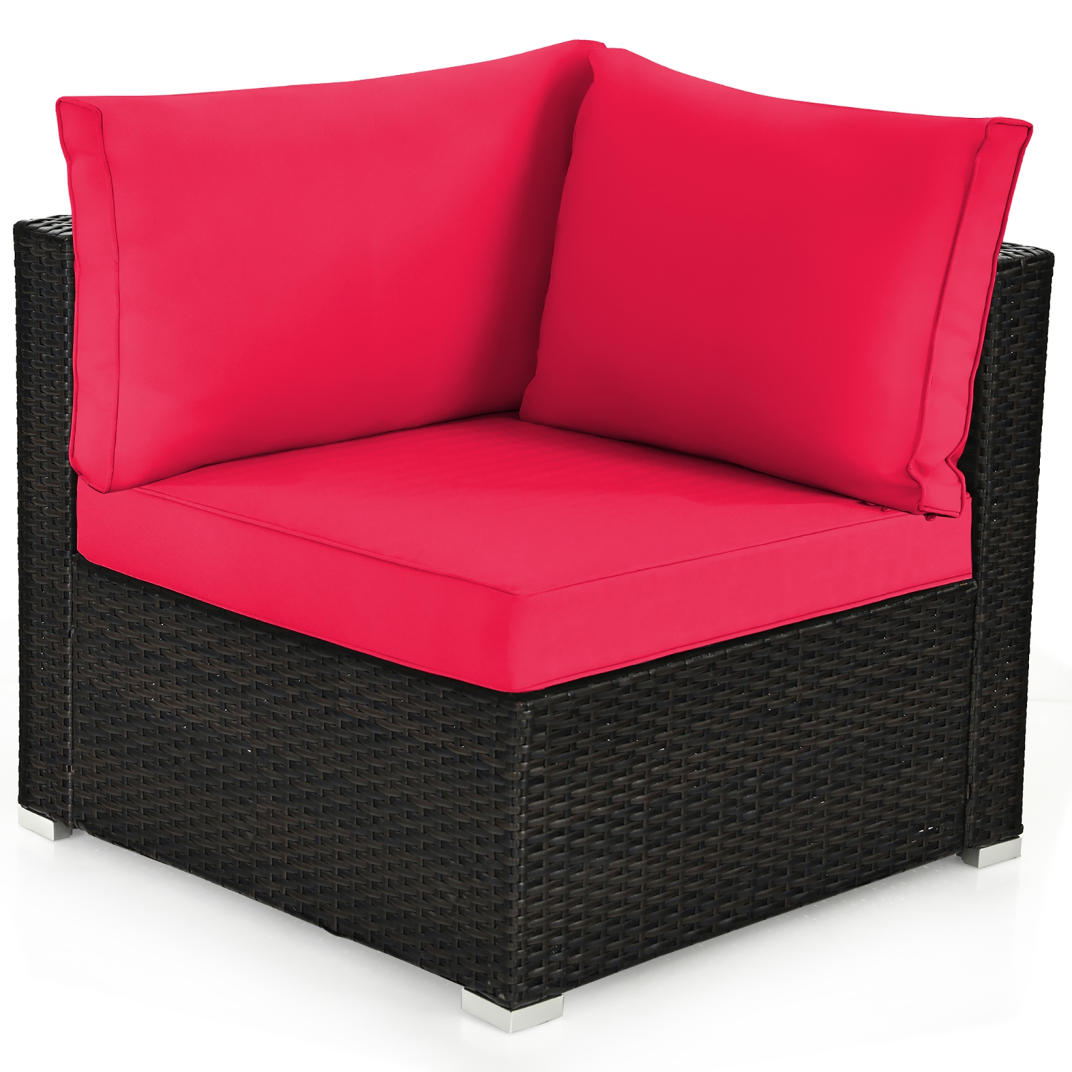 Costway 6PCS Patio Rattan Furniture Set Cushioned Sofa Coffee Table Garden