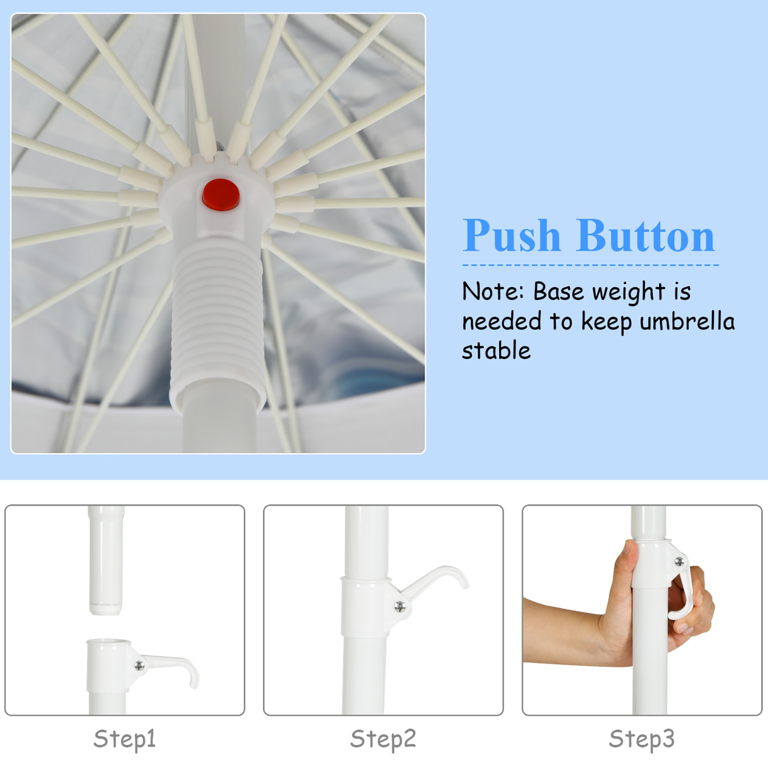 Parasol de plage de 2,4 m pour l'extérieur Costway, inclinable, avec tige pointue et sac de transport