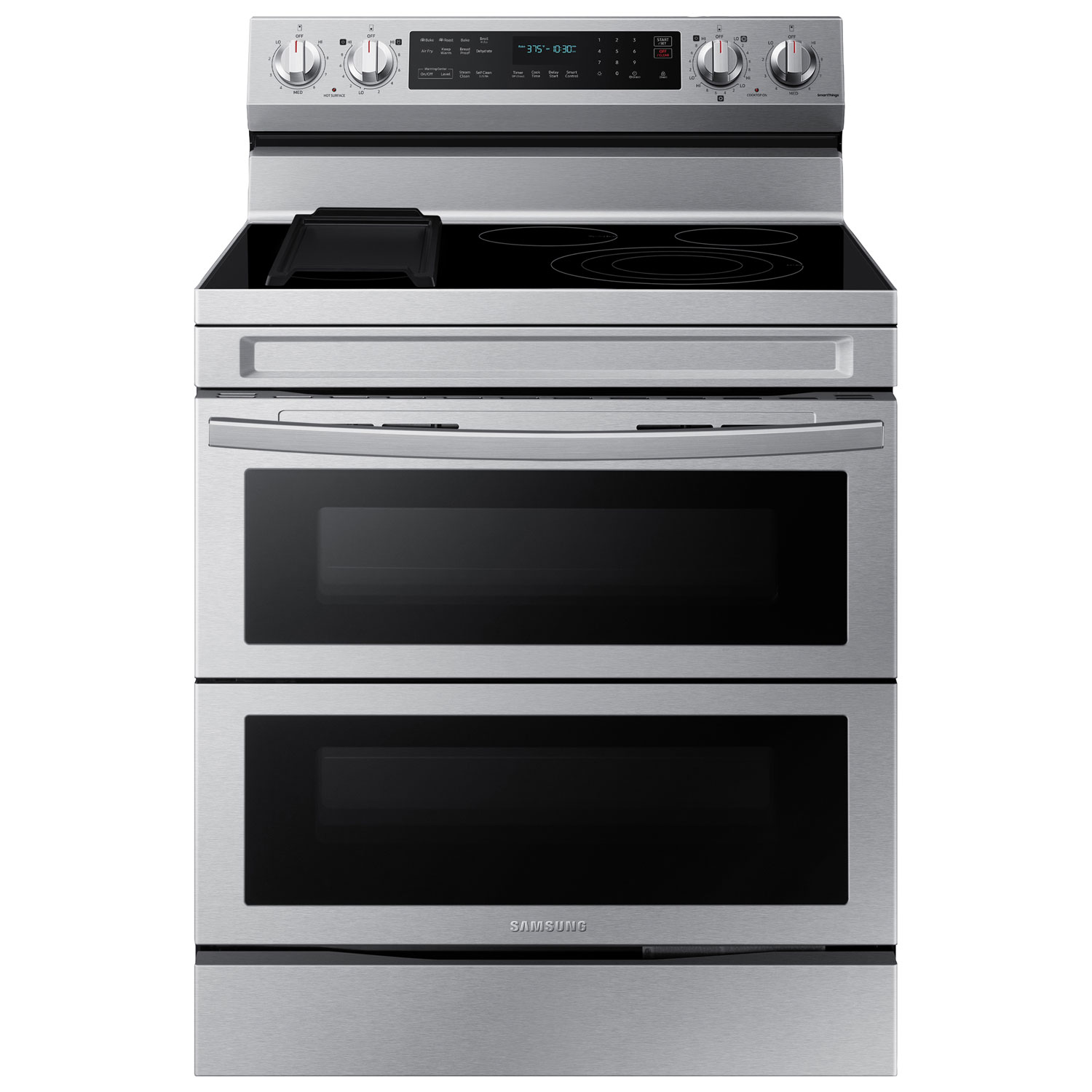 Cuisinière électrique autonome 5 éléments/four double 6,3 pi³ 30 po de Samsung-Inox