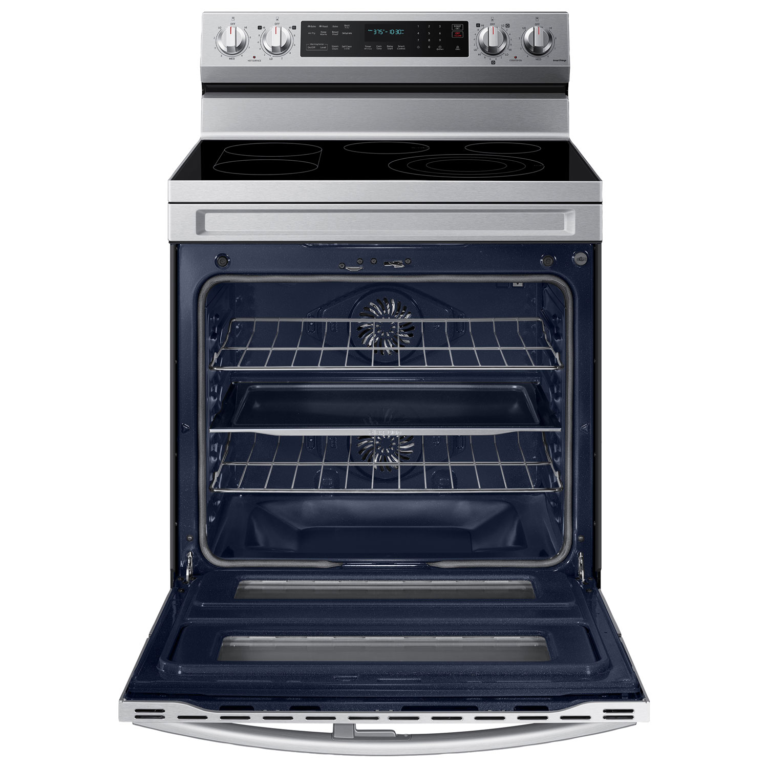 Cuisinière électrique autonome 5 éléments/four double 6,3 pi³ 30 po de Samsung-Inox