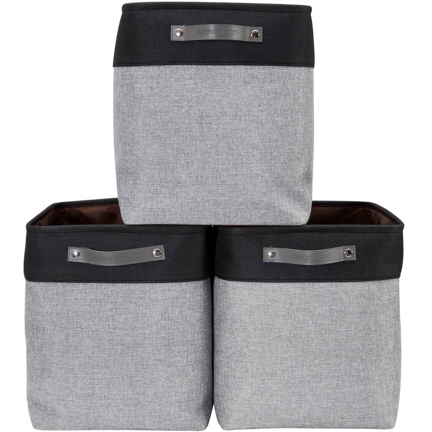 DECOMOMO Fordable Storage Bin - Collapsible Sturdy Cationic Fabric Basket W/Handles for Organizing Shelf Nursery Home Closet |17(L) x 13(W) x 15(H)”