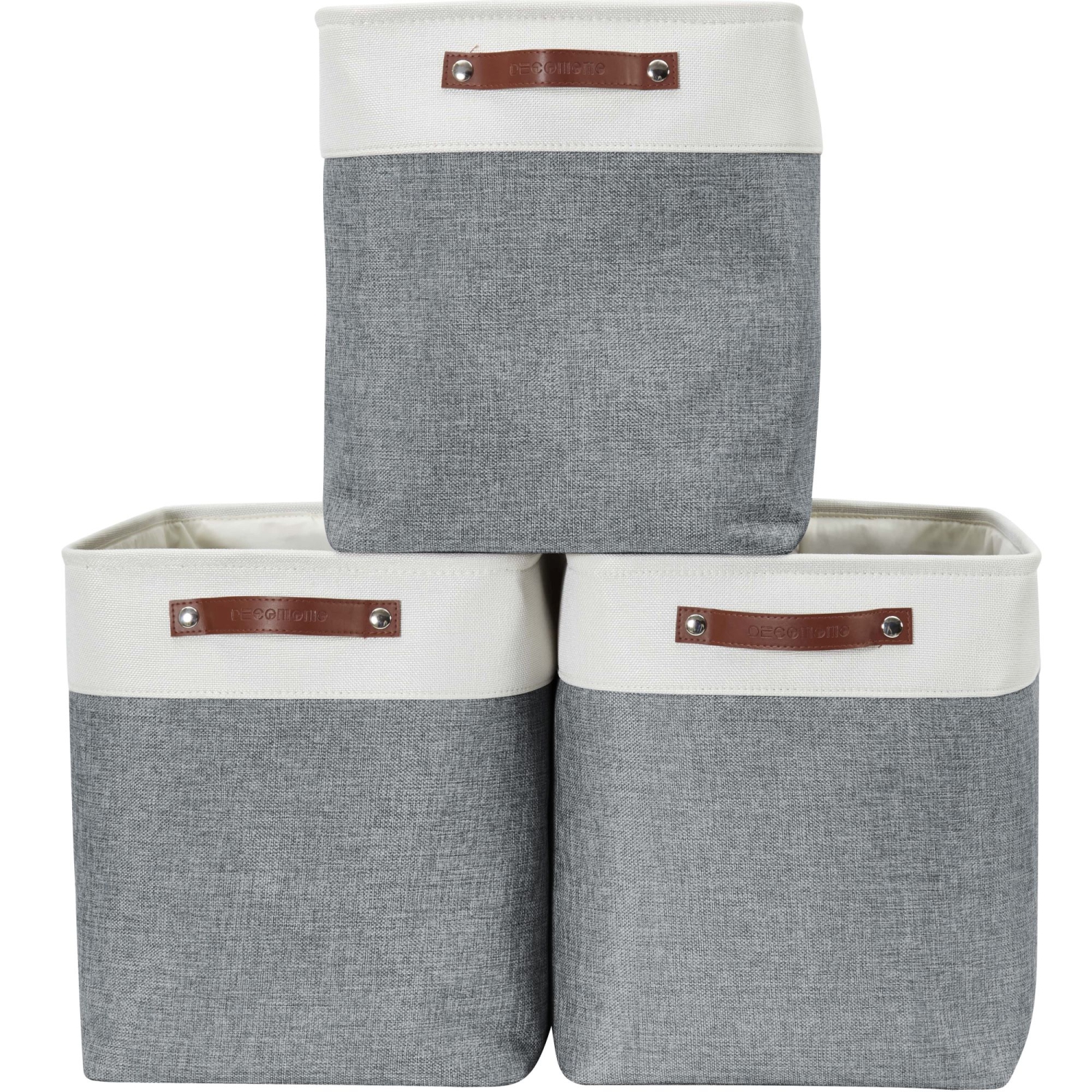 Bac de rangement ordonné DECOMOMO – Panier en tissu robuste et repliable avec poignées pour organiser la chambre de bébé |17 x 13 (L) x 15 (H) po |