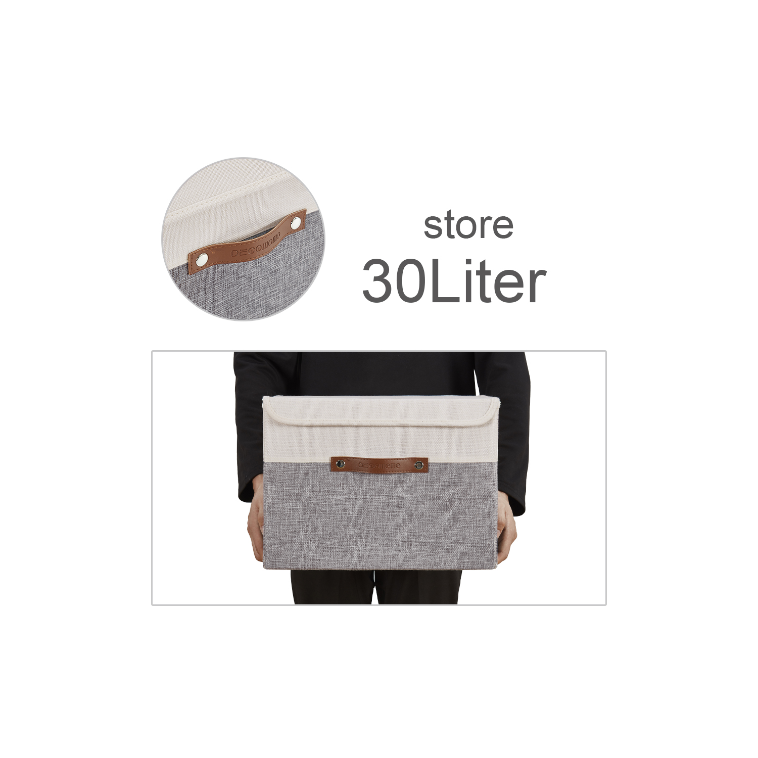 DECOMOMO Collapsible Storage Bin with Lid [3-Pack] Sturdy Cationic Fabric Basket W/Handles for Organizing Shelf Nursery Home Closet |15 x 11 x 11"