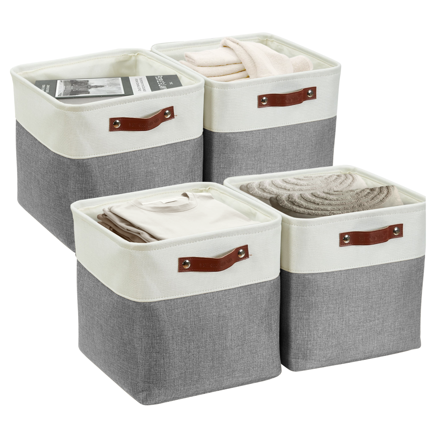 DECOMOMO Foldable Storage Bin With Label Holders - Collapsible Sturdy Cationic Fabric Basket W/Handles for Organizing Shelf Nursery Home Closet | 11