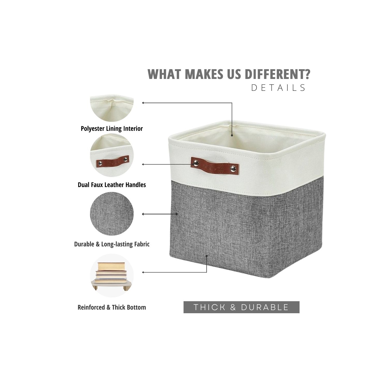 DECOMOMO Foldable Storage Bin With Label Holders - Collapsible Sturdy Cationic Fabric Basket W/Handles for Organizing Shelf Nursery Home Closet | 11