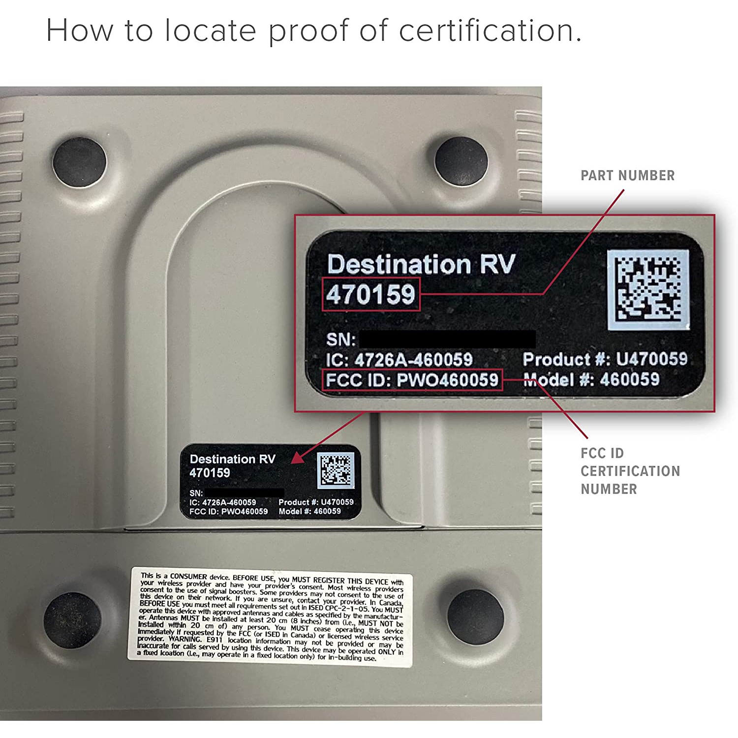 weBoost Destination RV Cell Phone Signal Booster Kit for Stationary RV/Camper - Multi User - All Carriers 3G/4G LTE