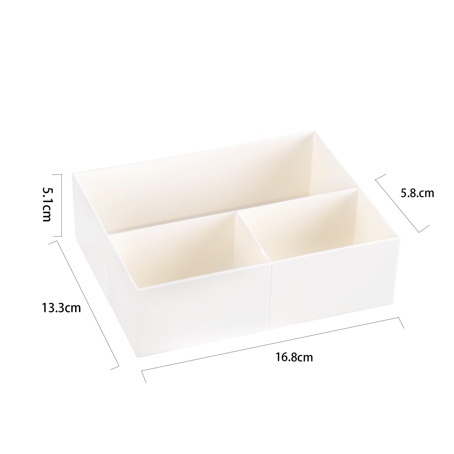 Desk Organizer with 3 Compartments for Office School, White