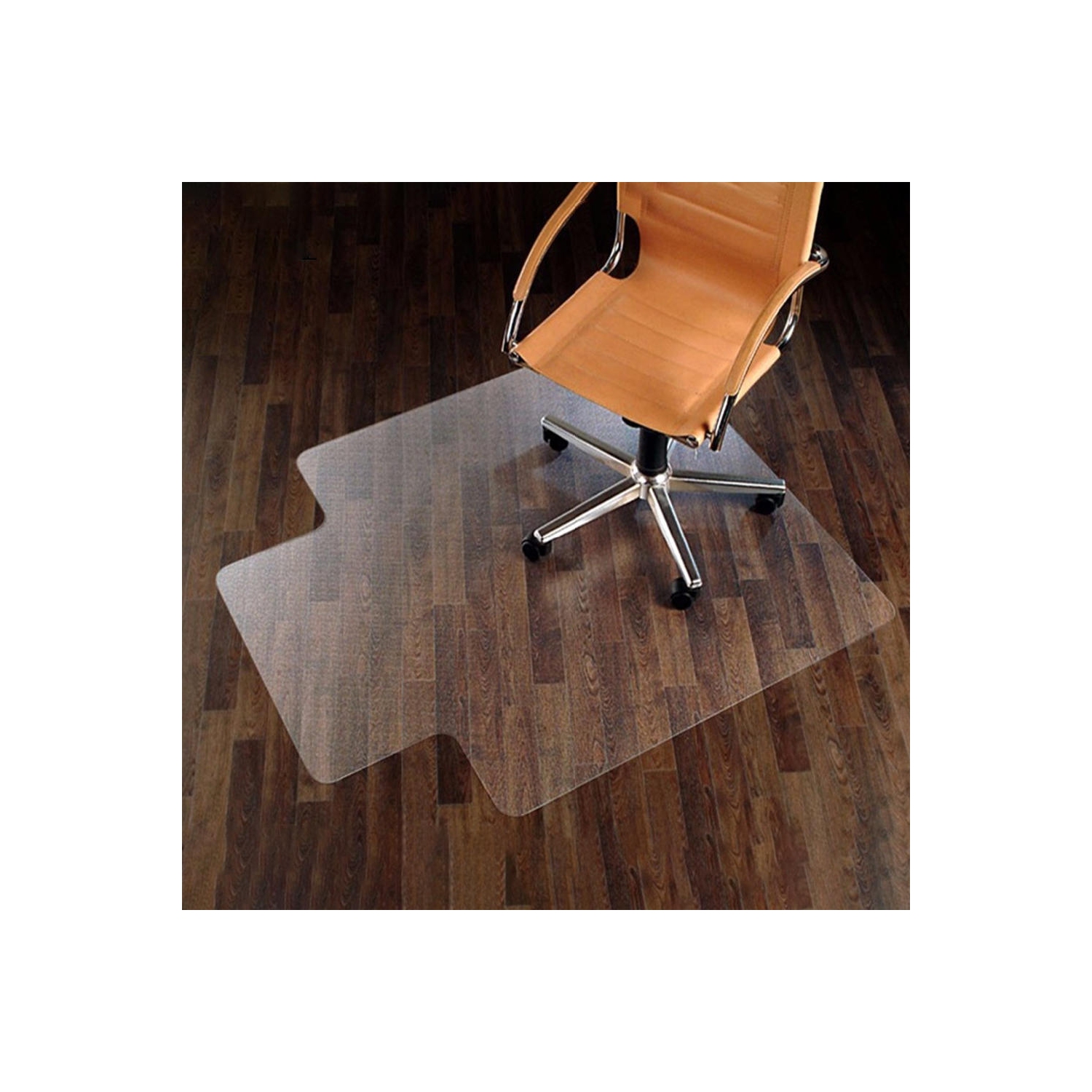 Moustache 36" x 48" Hard Floor Chair Mat, PVC Translucent Office Chair Mat Anti-Slip Hardwood Ceramic Tile Marble Floor Protector