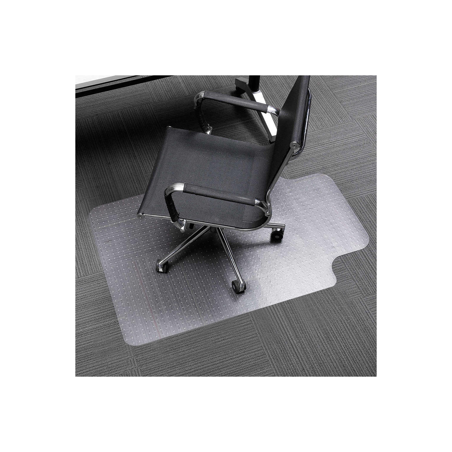 Tapis de chaise de bureau de 30 x 48 po avec rebord pour tapis, tapis protecteur transparent pour chaise avec crampons antidérapants pour planchers