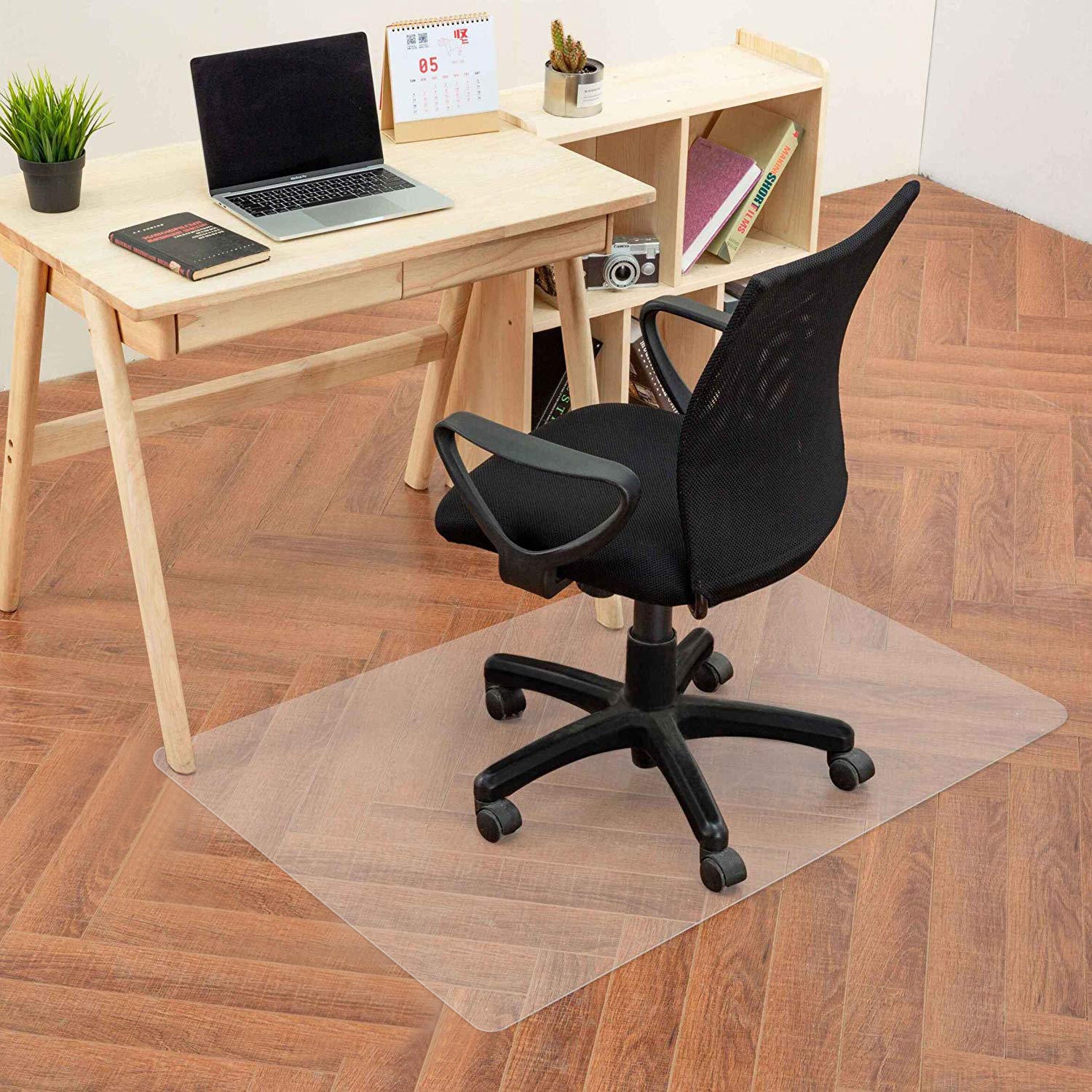 Moustache 36" x 48" Translucent Chair Mat for Hardwood Floor, PVC Floor Protectors, Rectangle